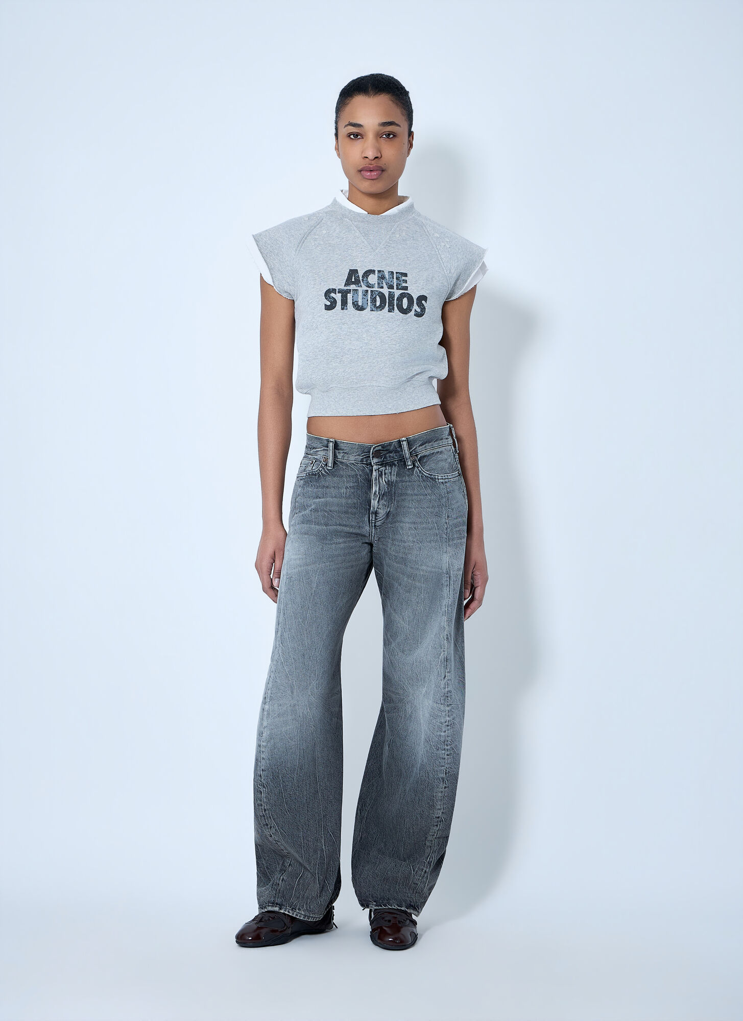  Acne Studios Acne Studios Sleeveless Logo Sweatshirt - Frau Sweatshirts Grey M 