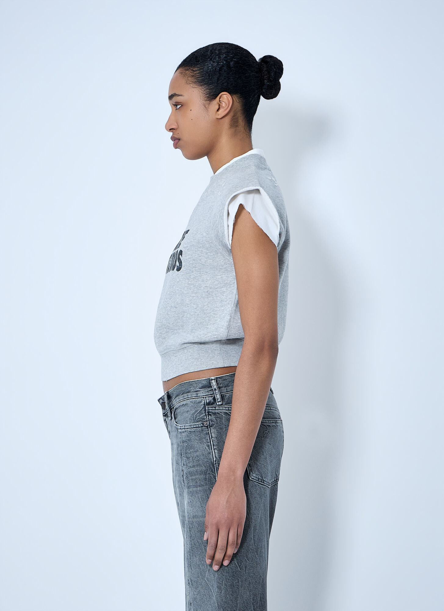  Acne Studios Acne Studios Sleeveless Logo Sweatshirt - Frau Sweatshirts Grey M 