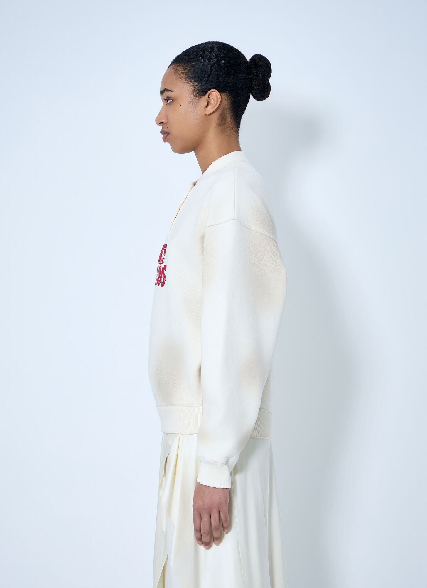  Acne Studios Acne Studios Logo Embroidered Sweatshirt - Frau Sweatshirts Cream L 
