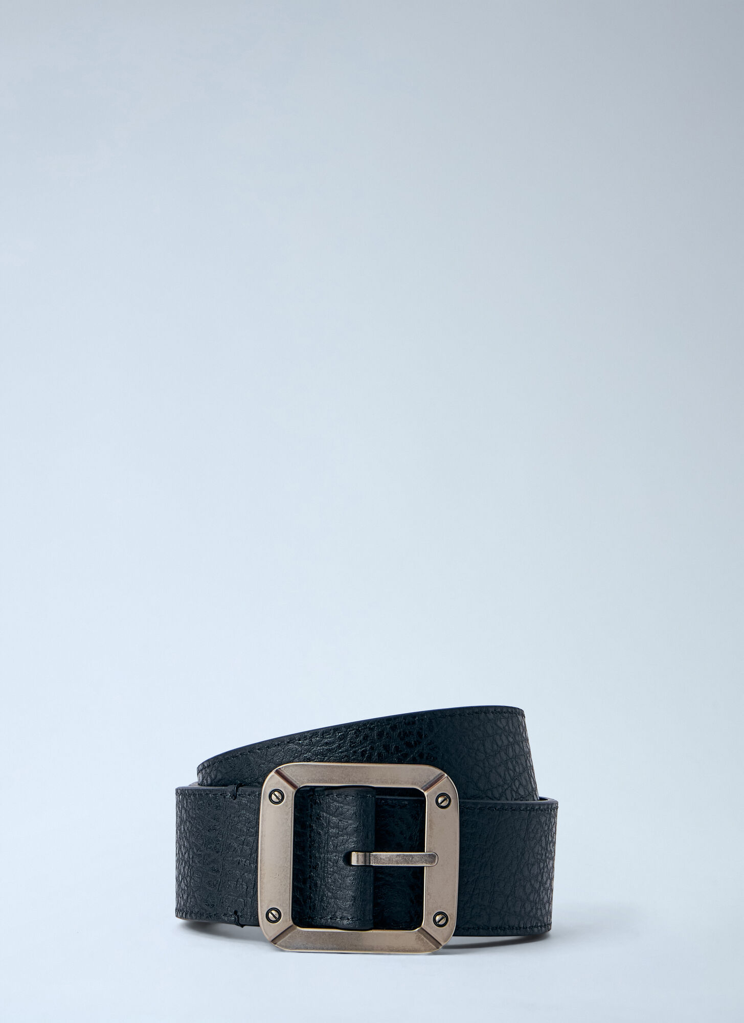Acne Studios Textured Reversible Leather Belt - Woman Belts Black S　Acne Studios テクスチャード リバーシブル レザー ベルト - 女性ベルト ブラック S Acne