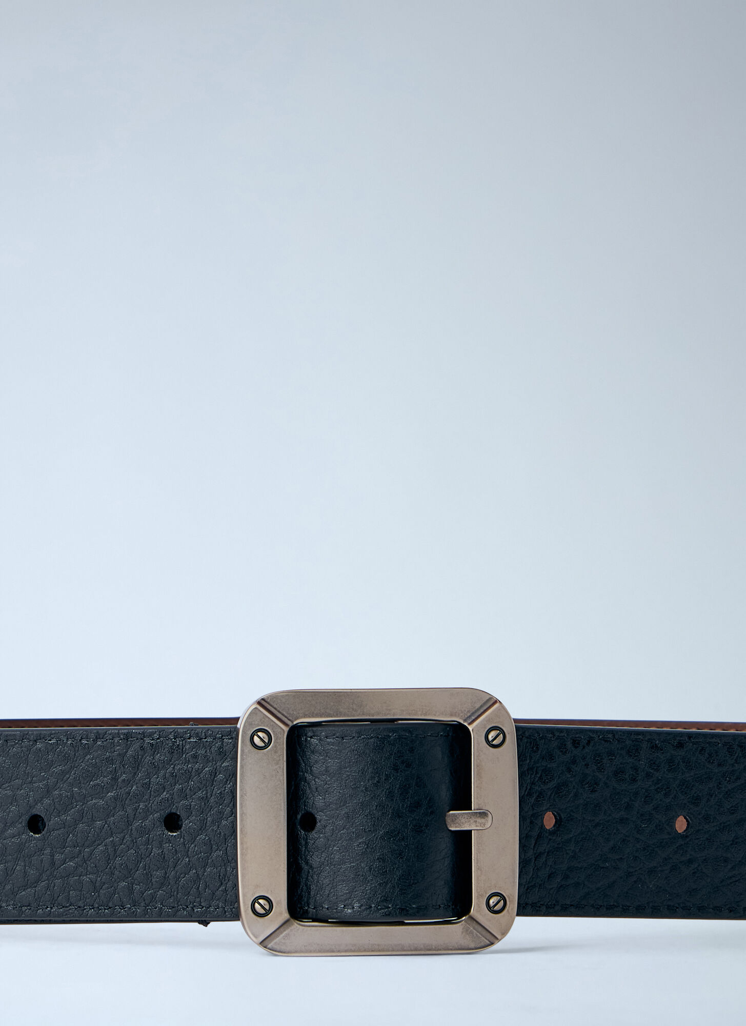  Acne Studios Acne Studios Textured Reversible Leather Belt - Frau Gürtel Black S 