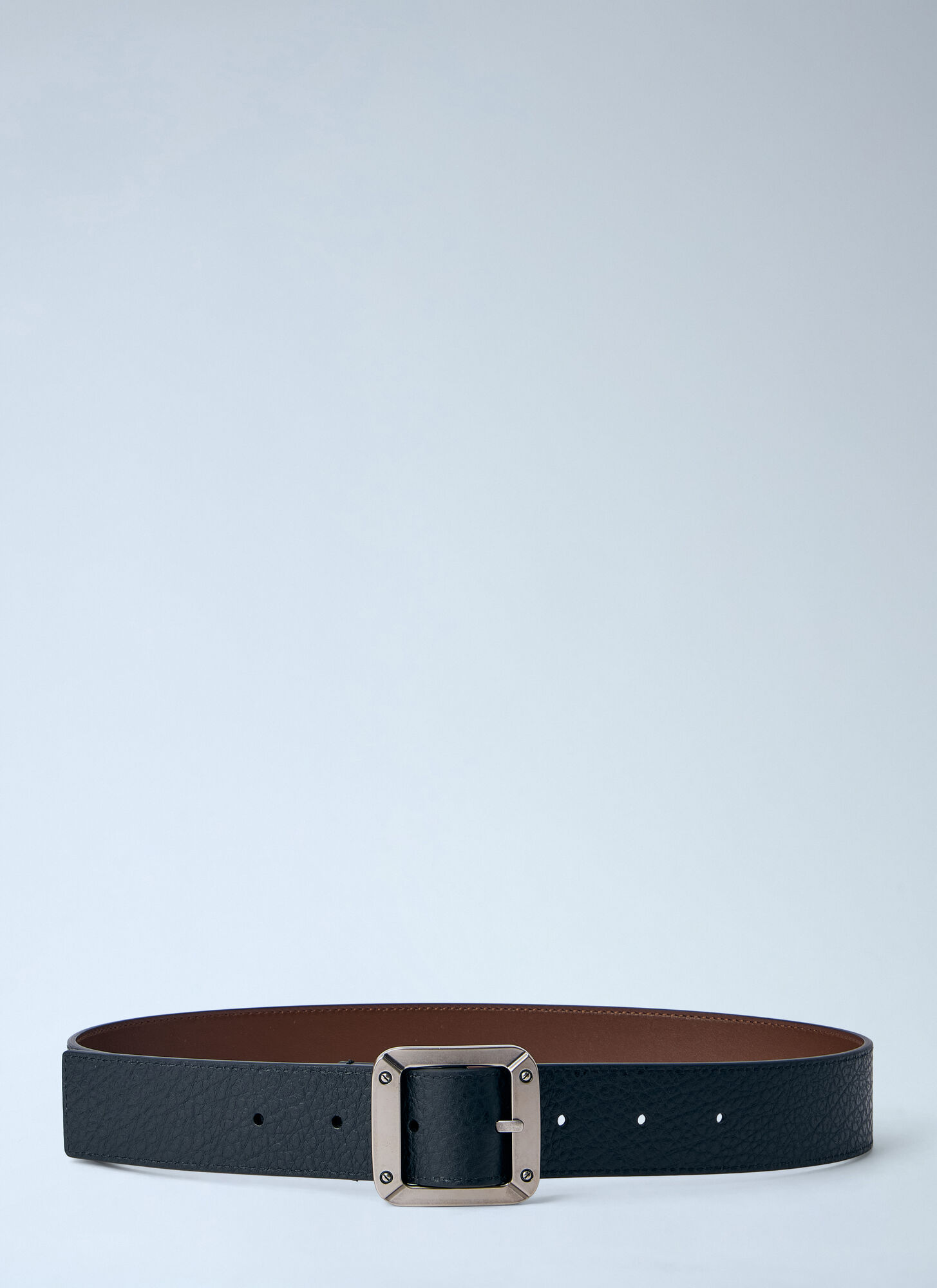  Acne Studios Acne Studios Textured Reversible Leather Belt - Frau Gürtel Black S 