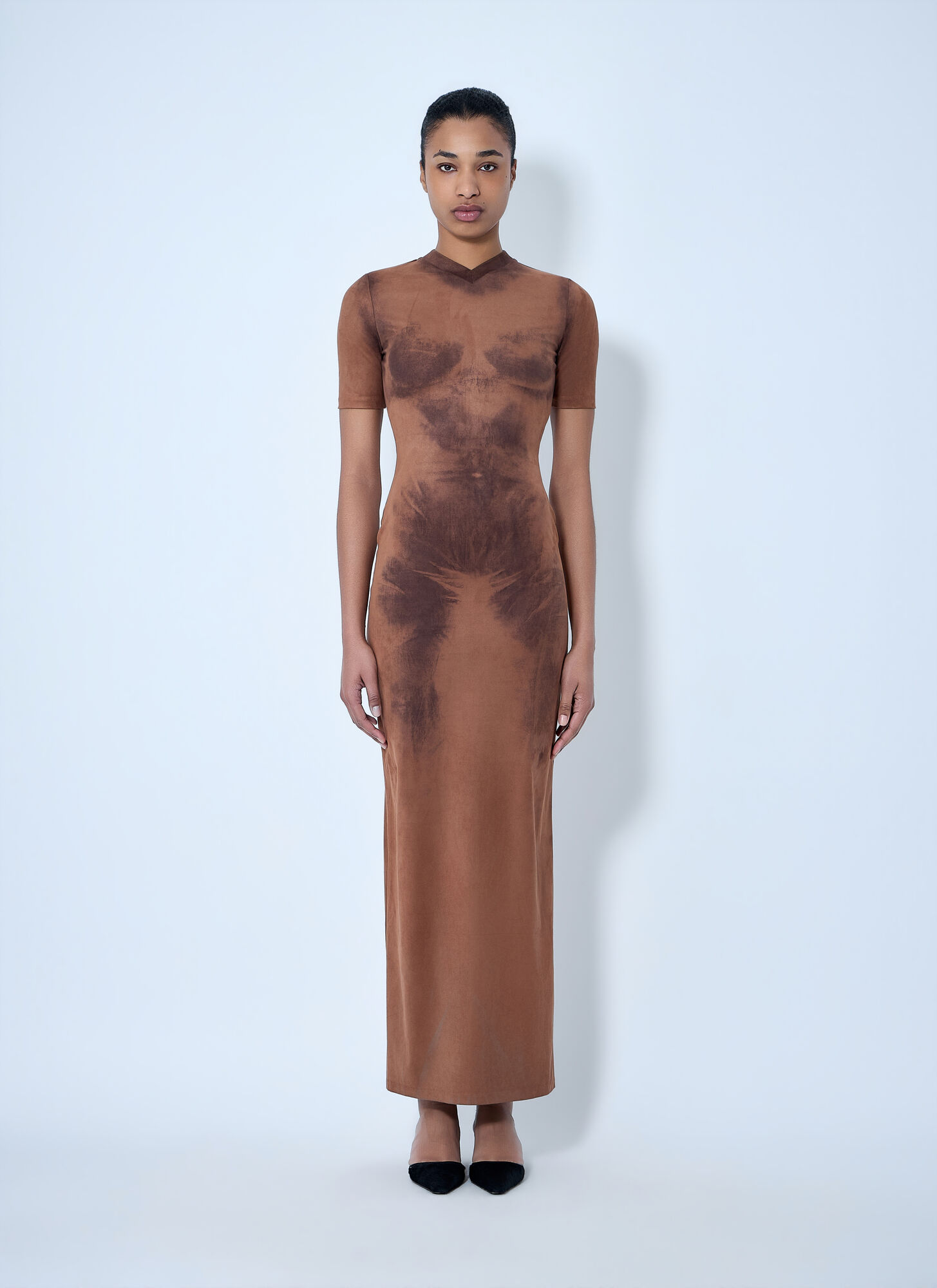 Acne Studios Acne Studios Short Sleeve Maxi Dress - Woman Dresses Brown Fr - 36　Acne Studios 半袖マキシ ドレス - 女性ドレス ブラウン Fr - 36