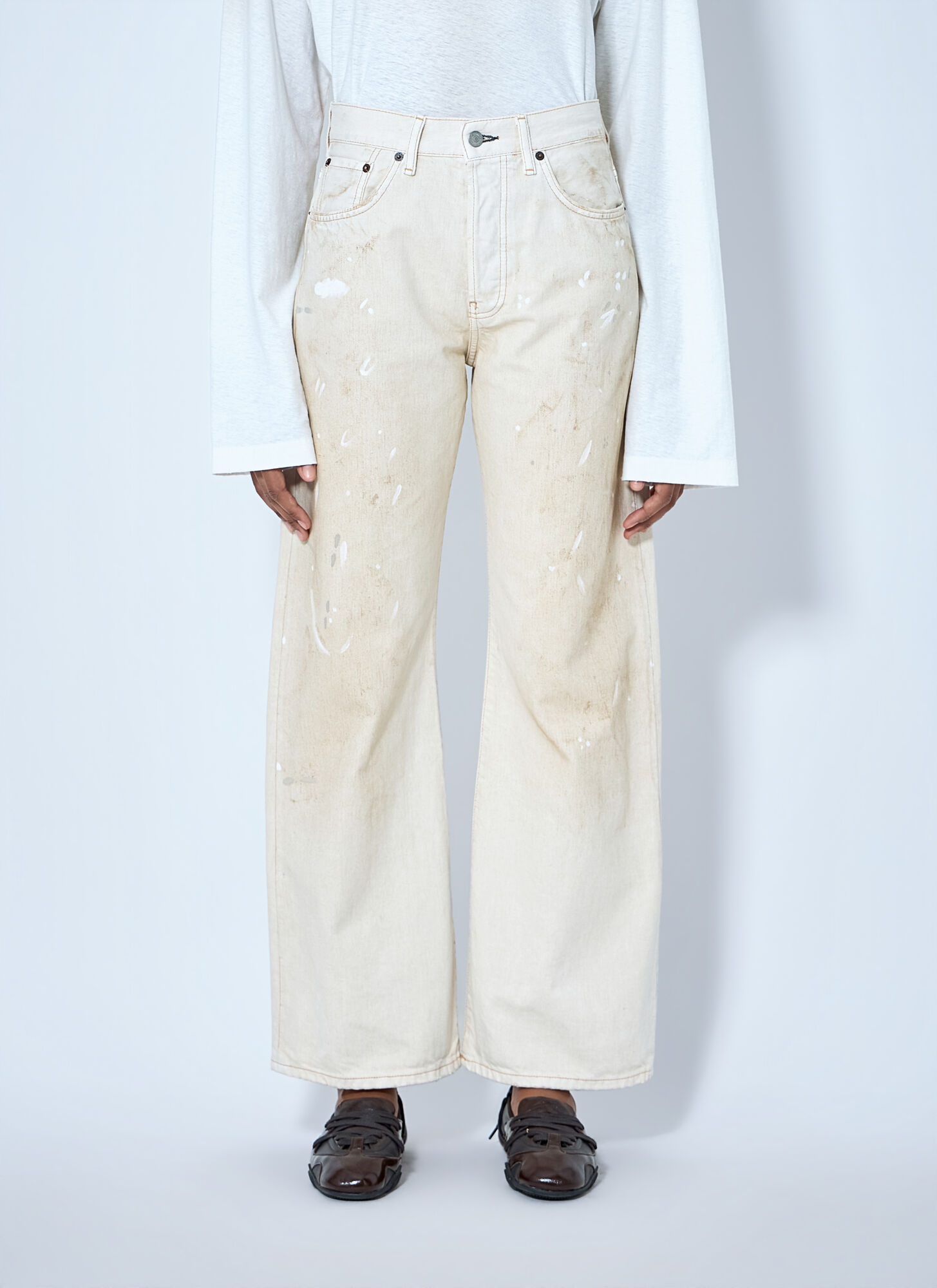 Acne Studios 2021F Regular Fit Jeans - Woman Jeans Cream 27