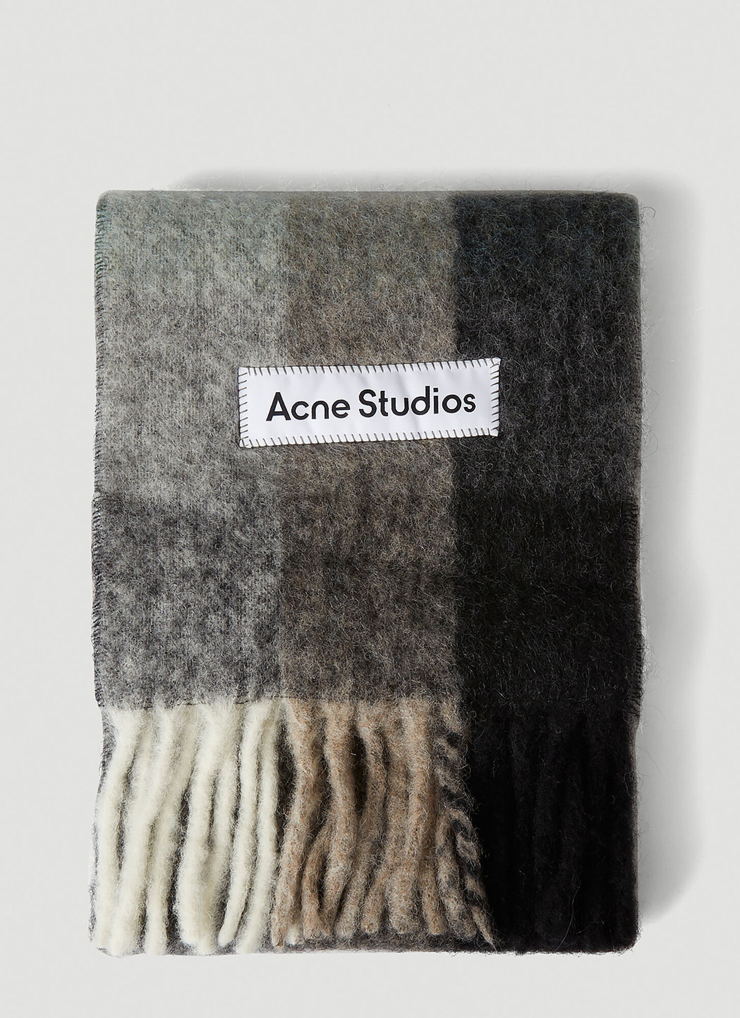 Acne Studios Men's Green Check Scarf - Man Scarves One Size