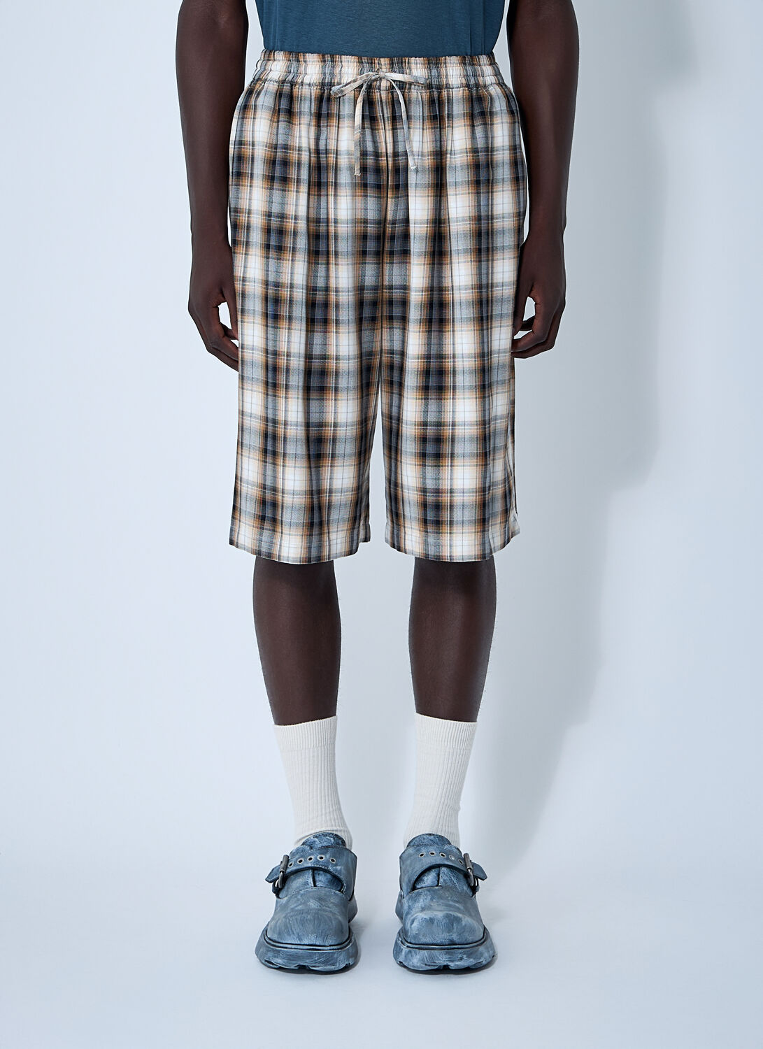 Acne Studios Acne Studios Check Shorts -  Shorts Beige L　Acne Studios チェック ショーツ - ショーツ ベージュ L