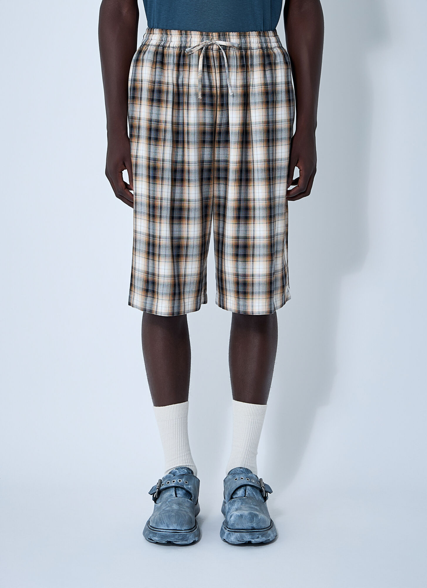 Acne Studios Men Check Shorts In Multi
