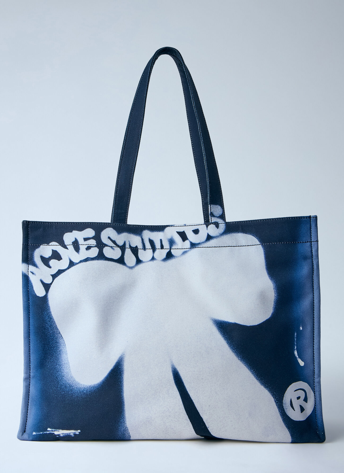 Acne Studios Acne Studios Trompe-l'oeil Tote Bag -  Tote Bags Blue One Size　Acne Studios だまし絵トートバッグ - トートバッグ ブルー フリーサイズ