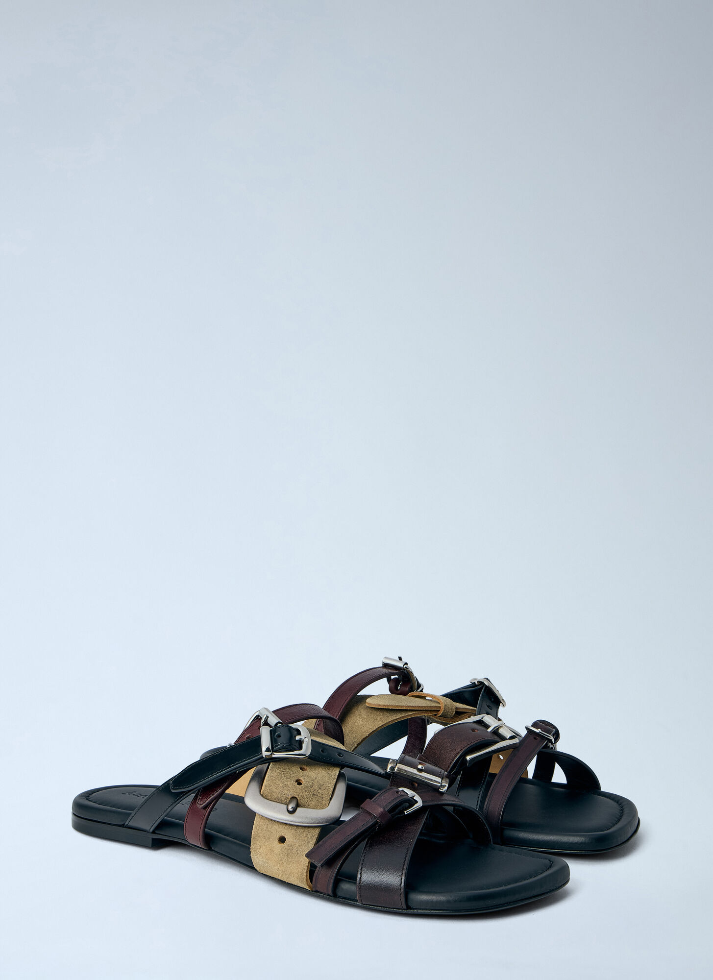  Acne Studios Acne Studios Leather Belts Strap Sandals -  Pantoletten Brown Eu - 41 