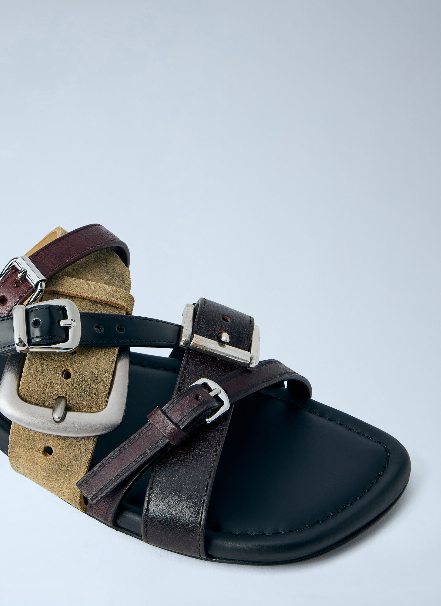  Acne Studios Acne Studios Leather Belts Strap Sandals -  Pantoletten Brown Eu - 41 