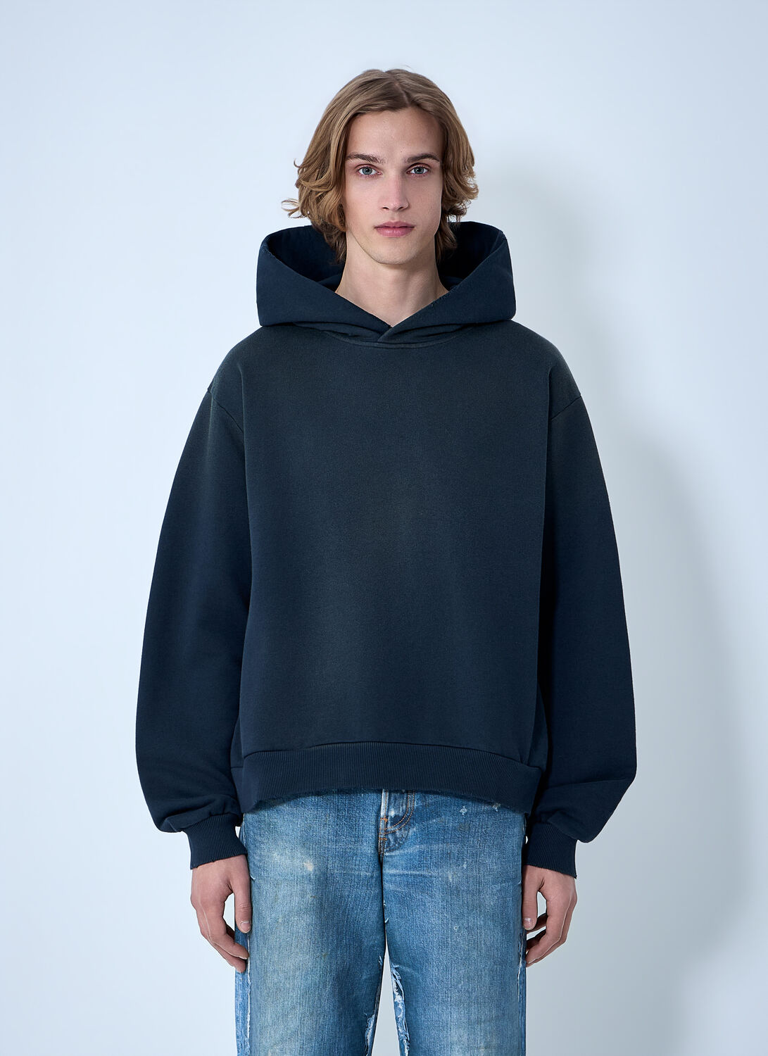 Acne Studios Acne Studios Logo Hooded Sweatshirt -  Sweatshirts Navy Xl - Xxl　Acne Studios ロゴ フード付きスウェットシャツ - スウェットシャツ ネイビー XL - Xxl