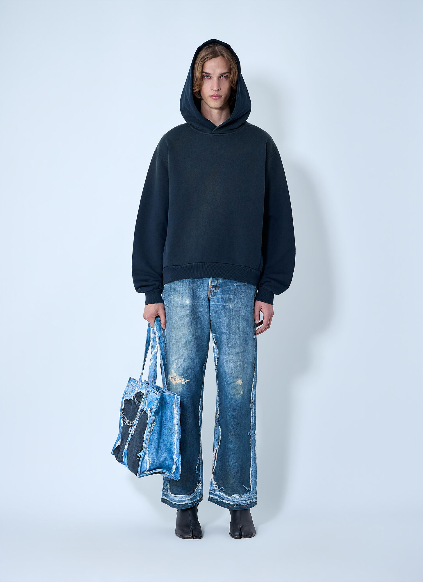  Acne Studios Acne Studios Logo Hooded Sweatshirt -  Sweatshirts Navy Xl - Xxl 