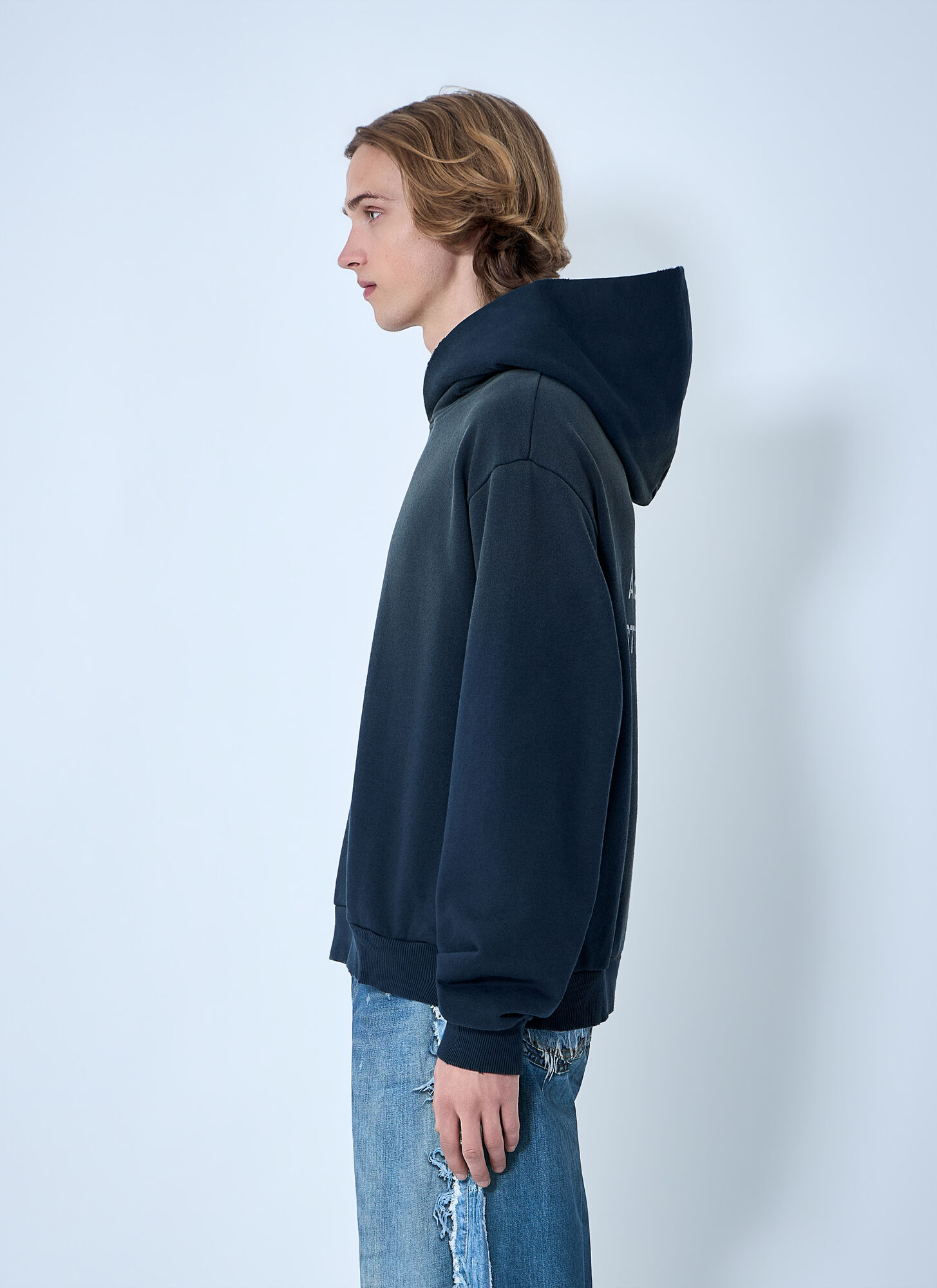  Acne Studios Acne Studios Logo Hooded Sweatshirt -  Sweatshirts Navy Xl - Xxl 