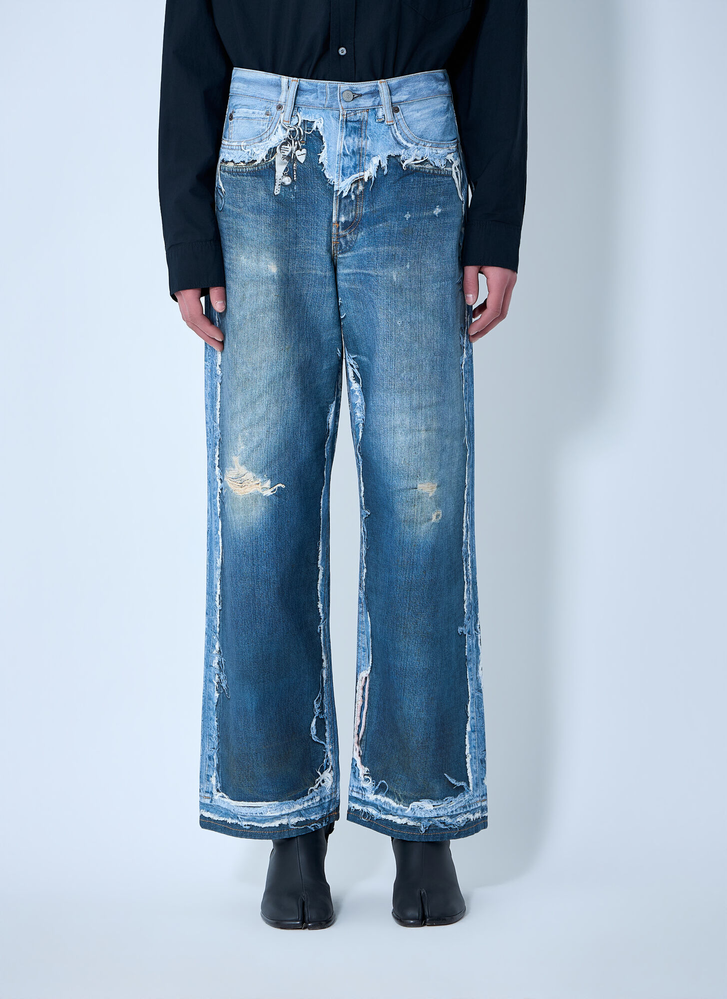 Acne Studios Unisex Blue Trompe-L'oeil Jeans - Jeans M