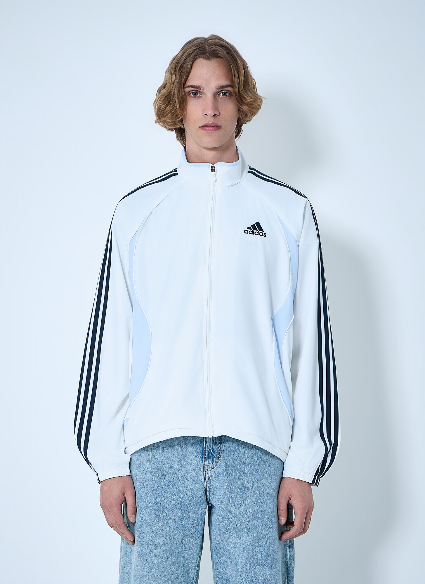 Adidas Men's White Track Jacket With Logo Detail - Man Jackets Xxl