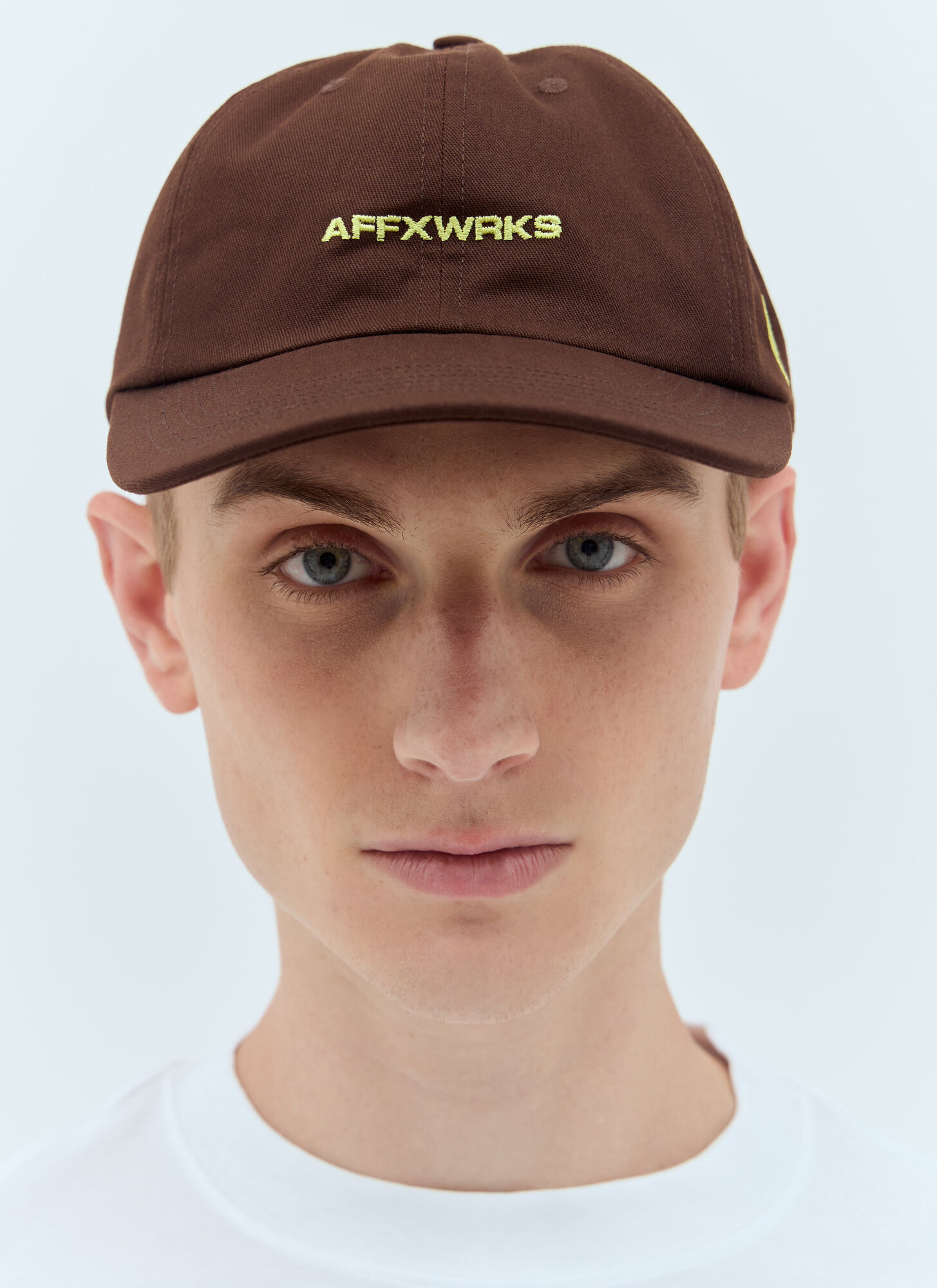 Shop Affxwrks Logo Embroidery Baseball Cap In Brown