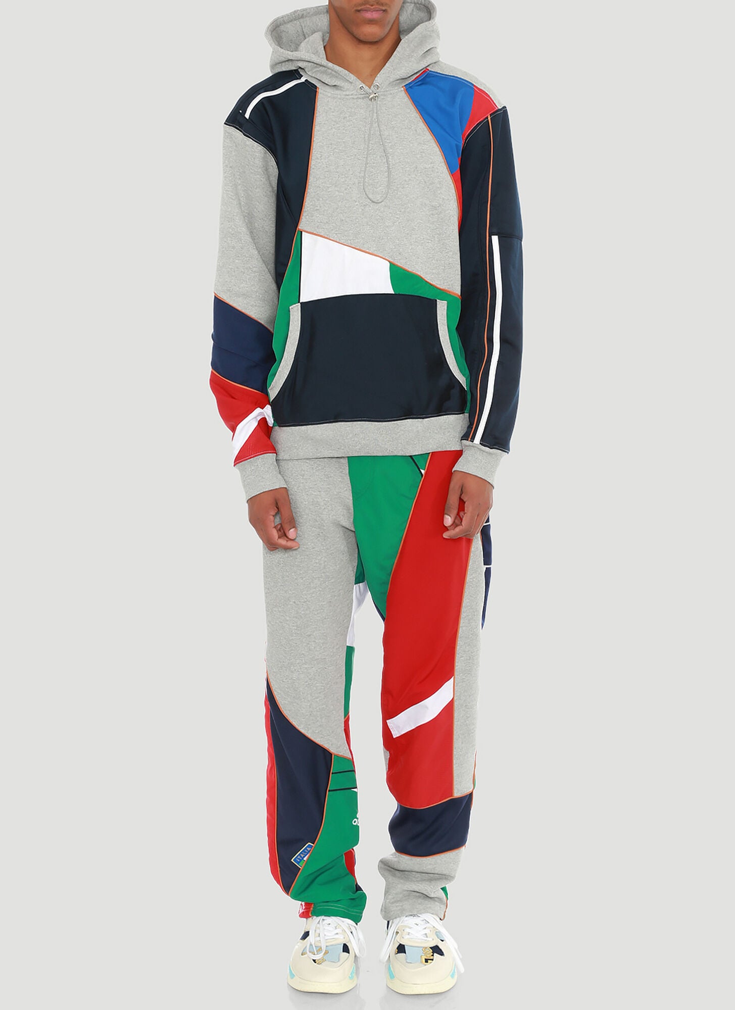  Ahluwalia Studio Ahluwalia Studio Patchwork Hooded Sweater - Mann Sweatshirts Grey M 