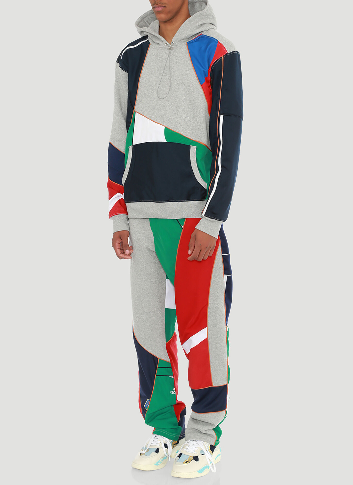  Ahluwalia Studio Ahluwalia Studio Patchwork Hooded Sweater - Mann Sweatshirts Grey M 