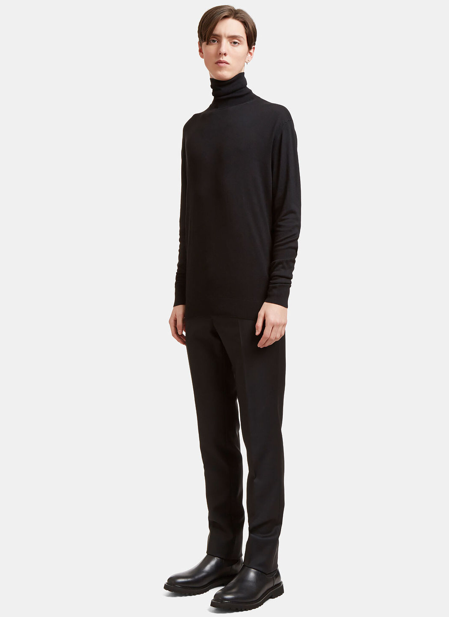  Aiezen Aiezen Aiezen Männer Kaschmir-seiden Rollkragenpullover - Mann Strick Black Xs 