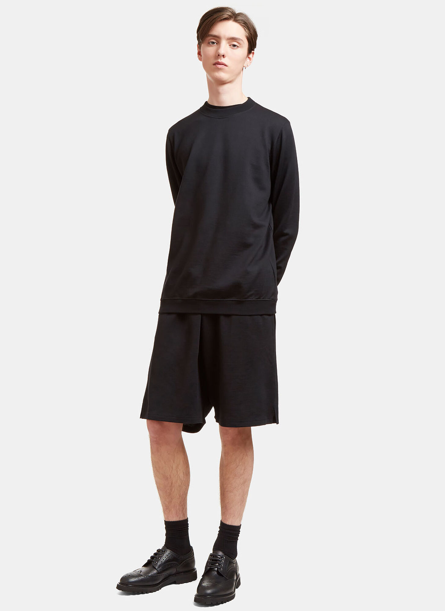  Aiezen Aiezen Wool-blend Oversized Bermuda Shorts - Mann Shorts Black Xl 