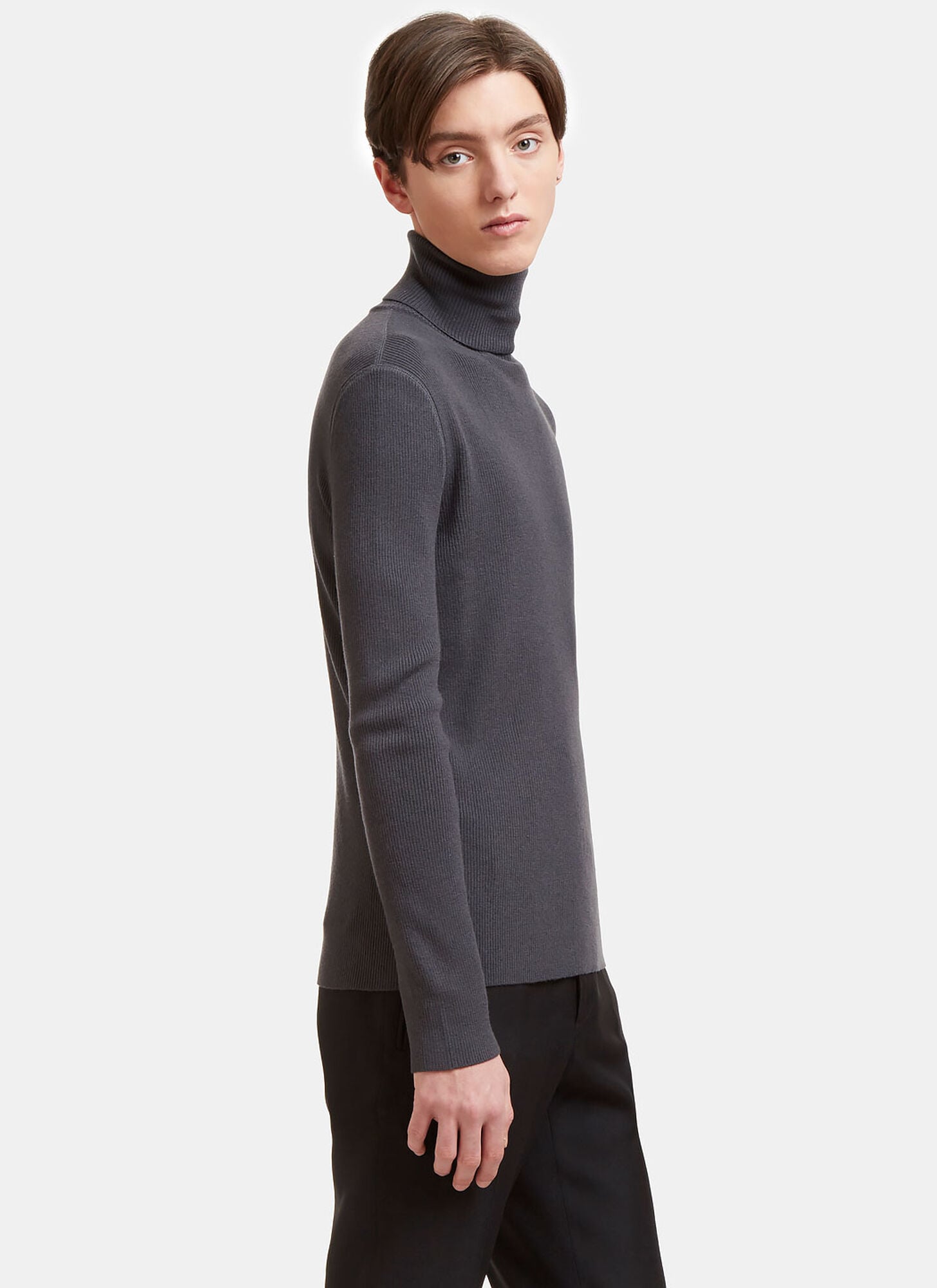  Aiezen Aiezen Wool-blend Turtleneck Sweater - Mann Strick Grey L 