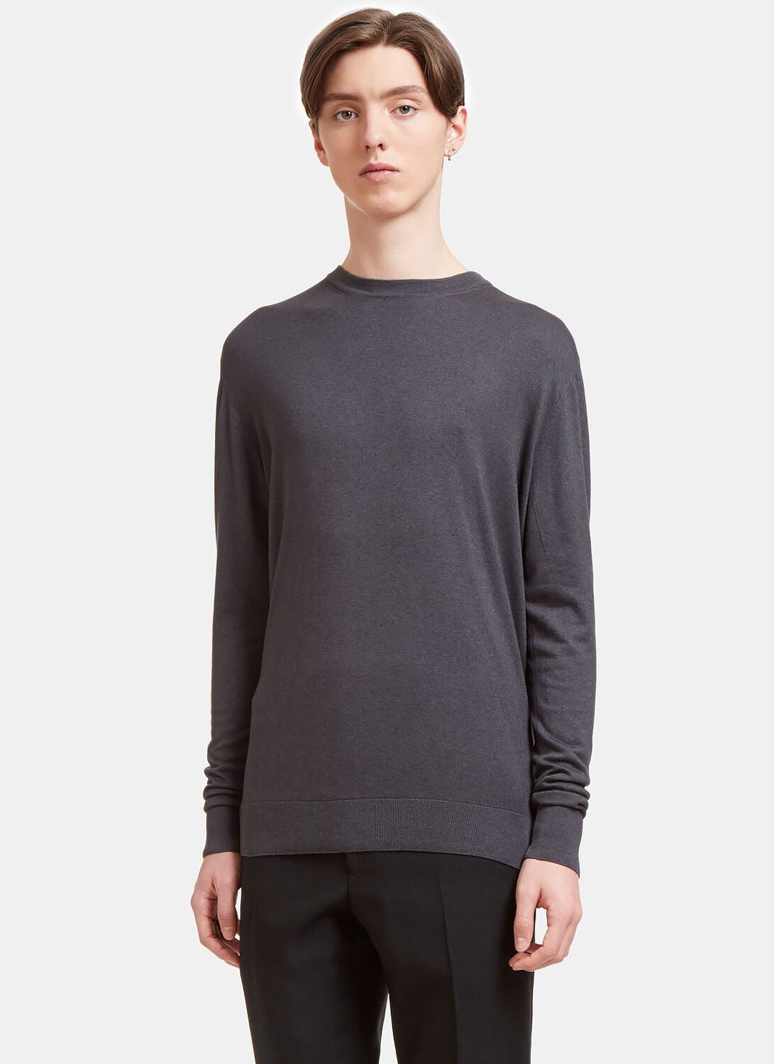 Aiezen Crew Neck Long Sleeved Top - Man Knitwear Grey S