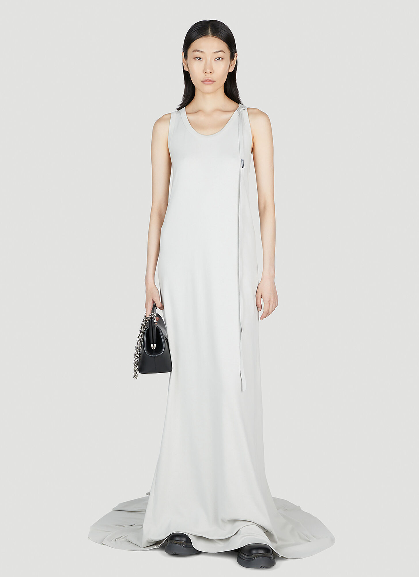  Ann Demeulemeester Ann Demeulemeester X-long Flared Dress - Frau Kleider Grey S 