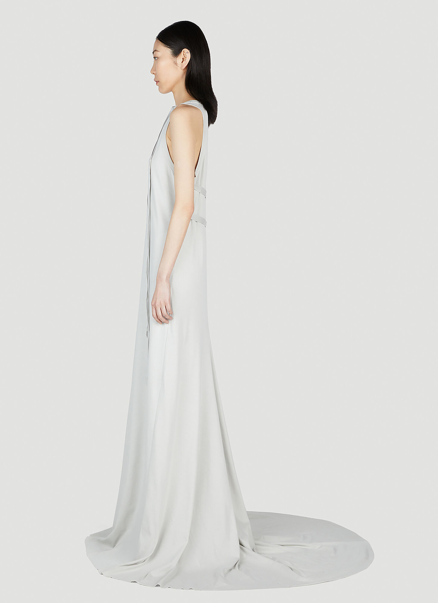  Ann Demeulemeester Ann Demeulemeester X-long Flared Dress - Frau Kleider Grey S 