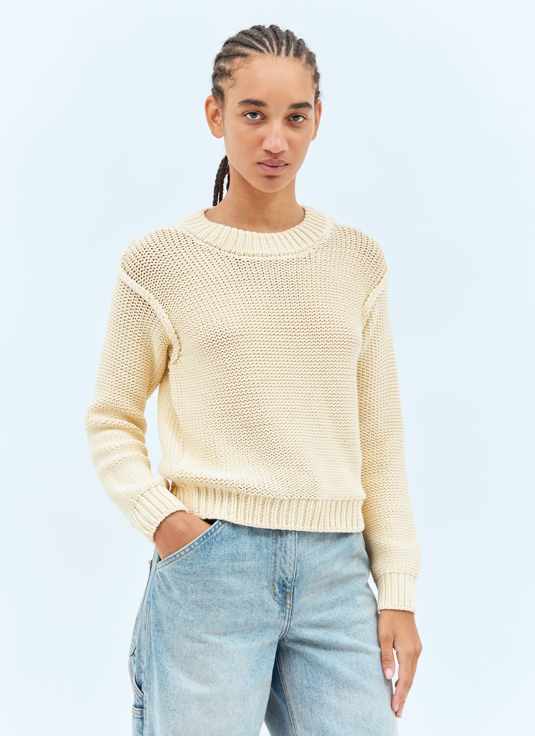 Apc Cotton-blend Sweater In Beige