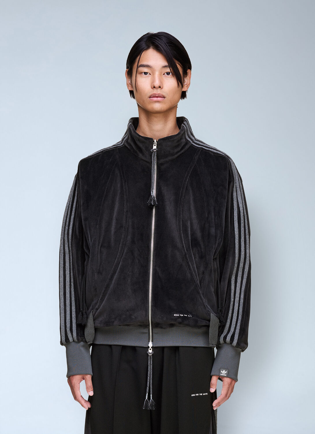 Adidas X Sftm Velvet Track Jacket In Black