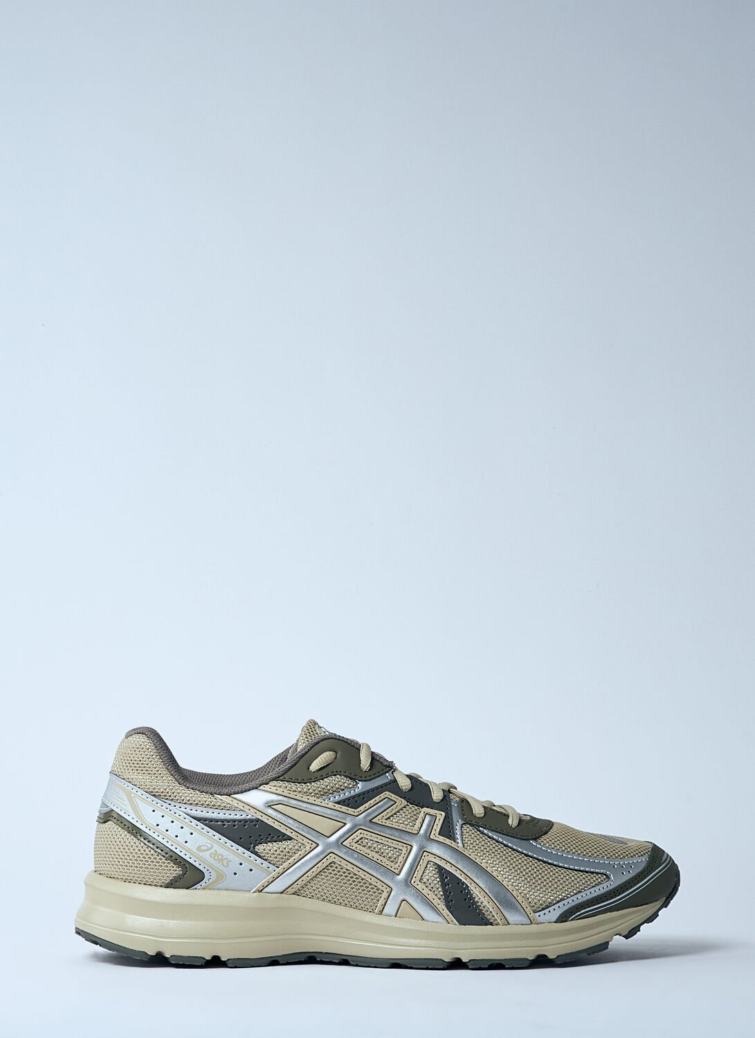 Asics Jog 100s Sportstyle Sneakers In Khaki/pure Silver At Urban Outfitters In Beige