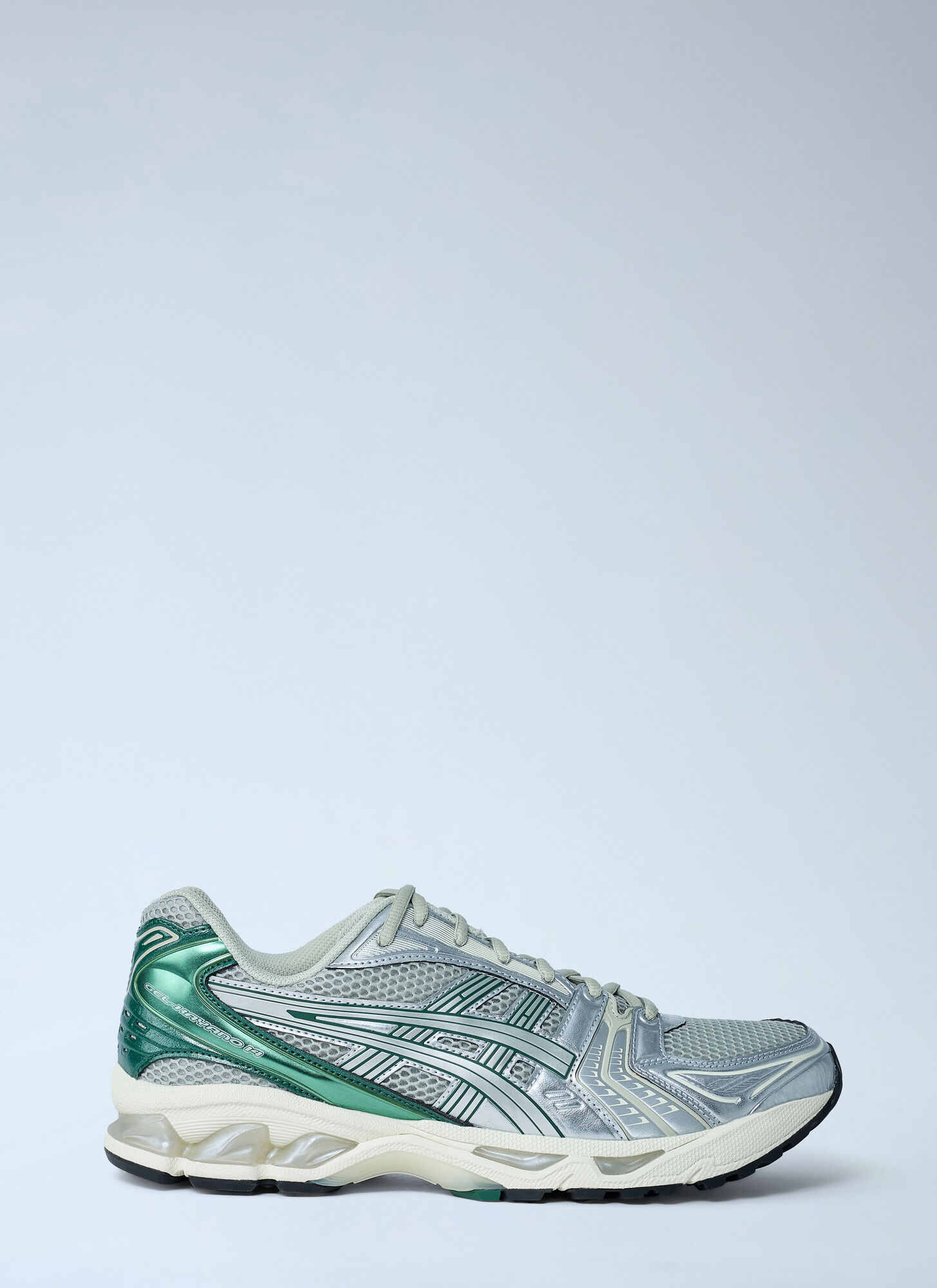 Asics Streamlined White Sneakers With Supportive Sole In Green