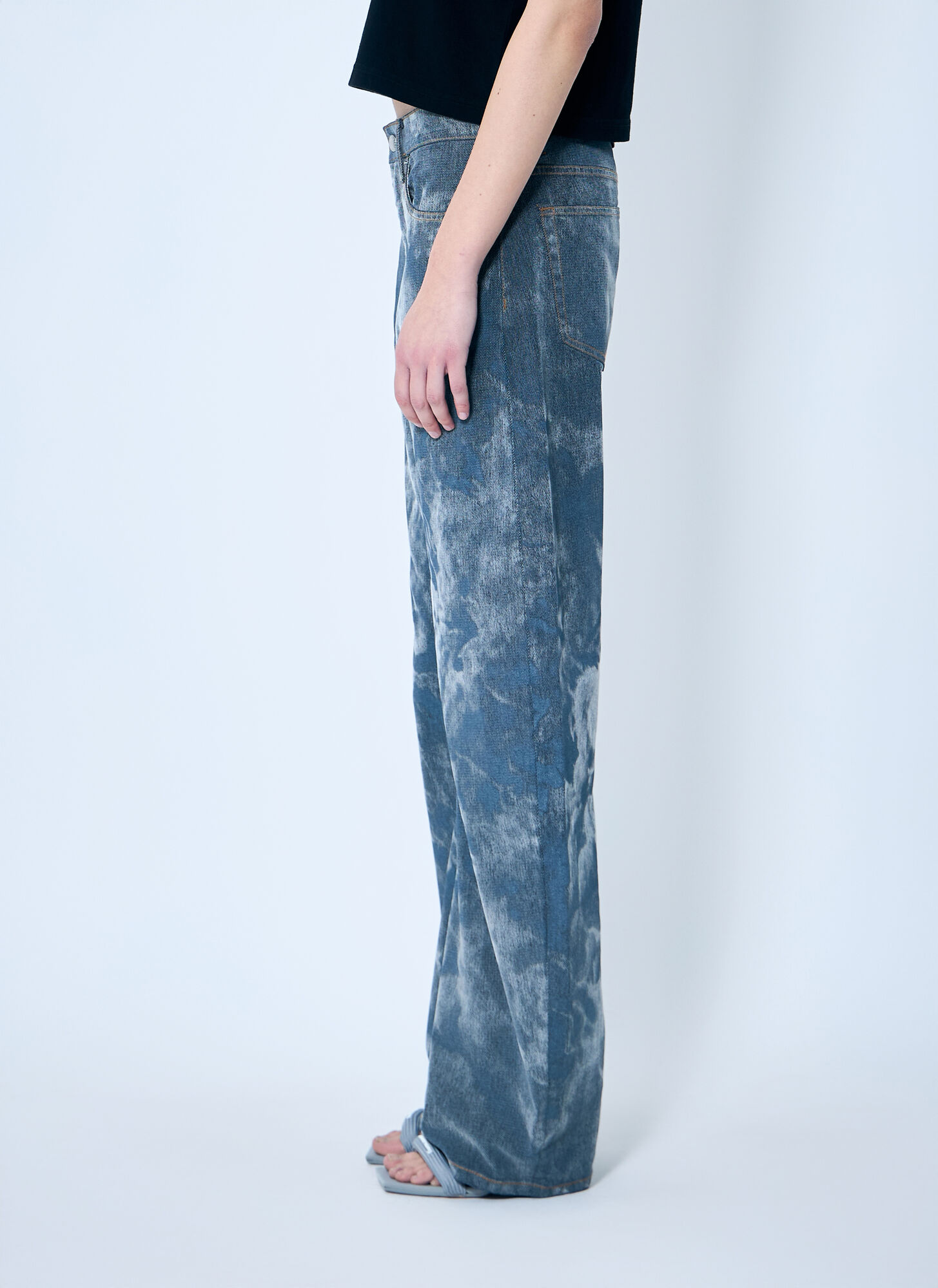  Alexander Wang Alexander Wang Low Rise Clouding Flocking Jeans - Frau Jeans Grey 27 