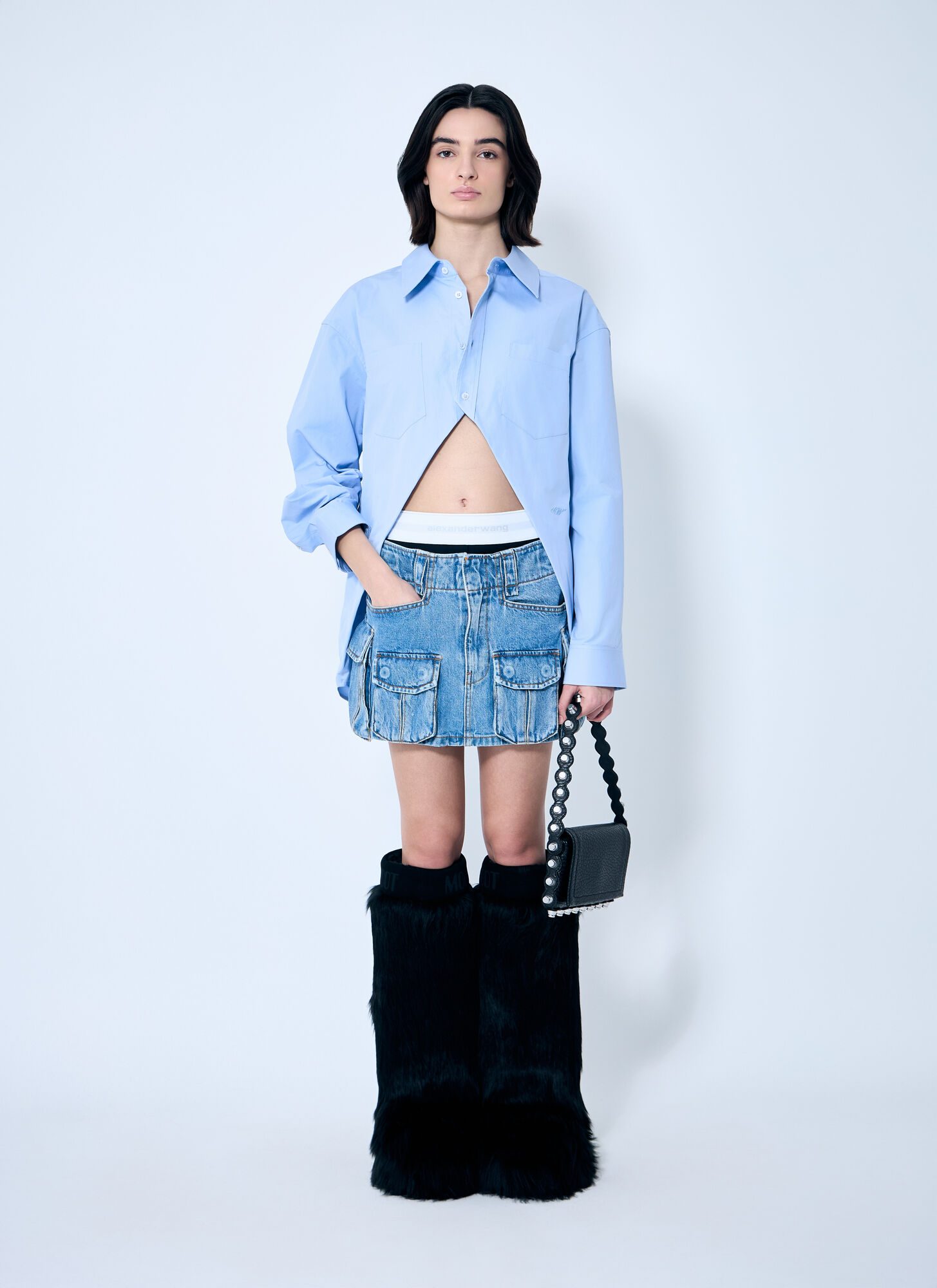  Alexander Wang Alexander Wang Cargo Denim Mini Skirt - Frau Röcke Blue 27 