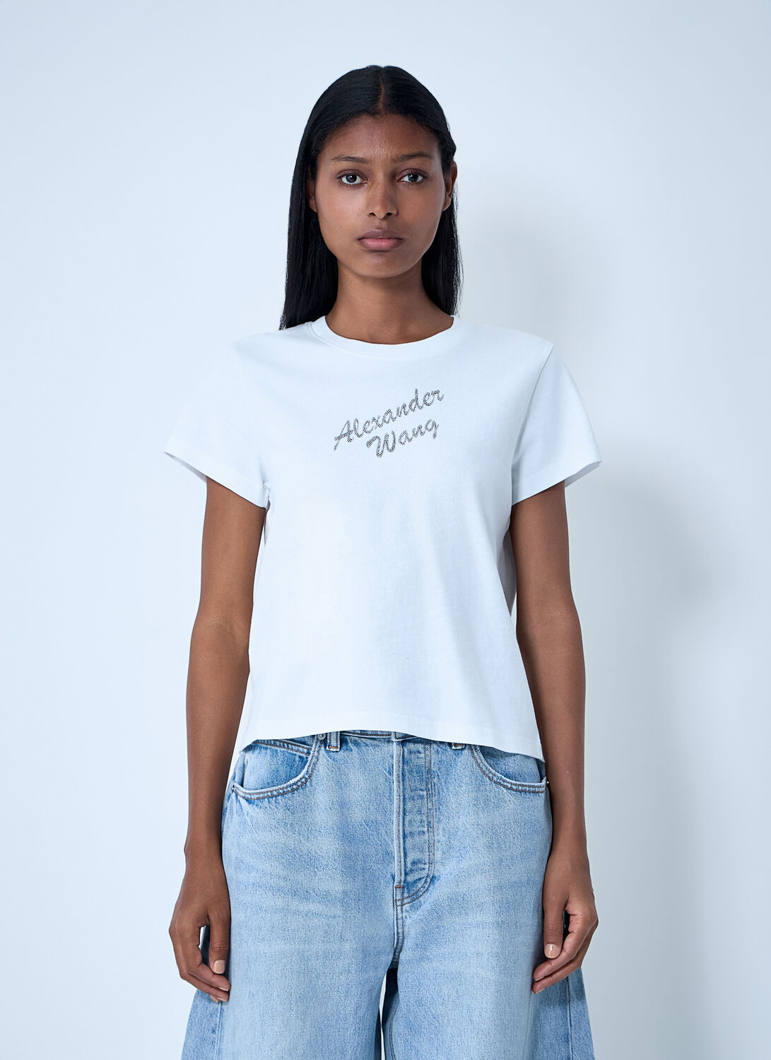 Alexander Wang Logo Motif T-shirt - Woman T-shirts White Xs