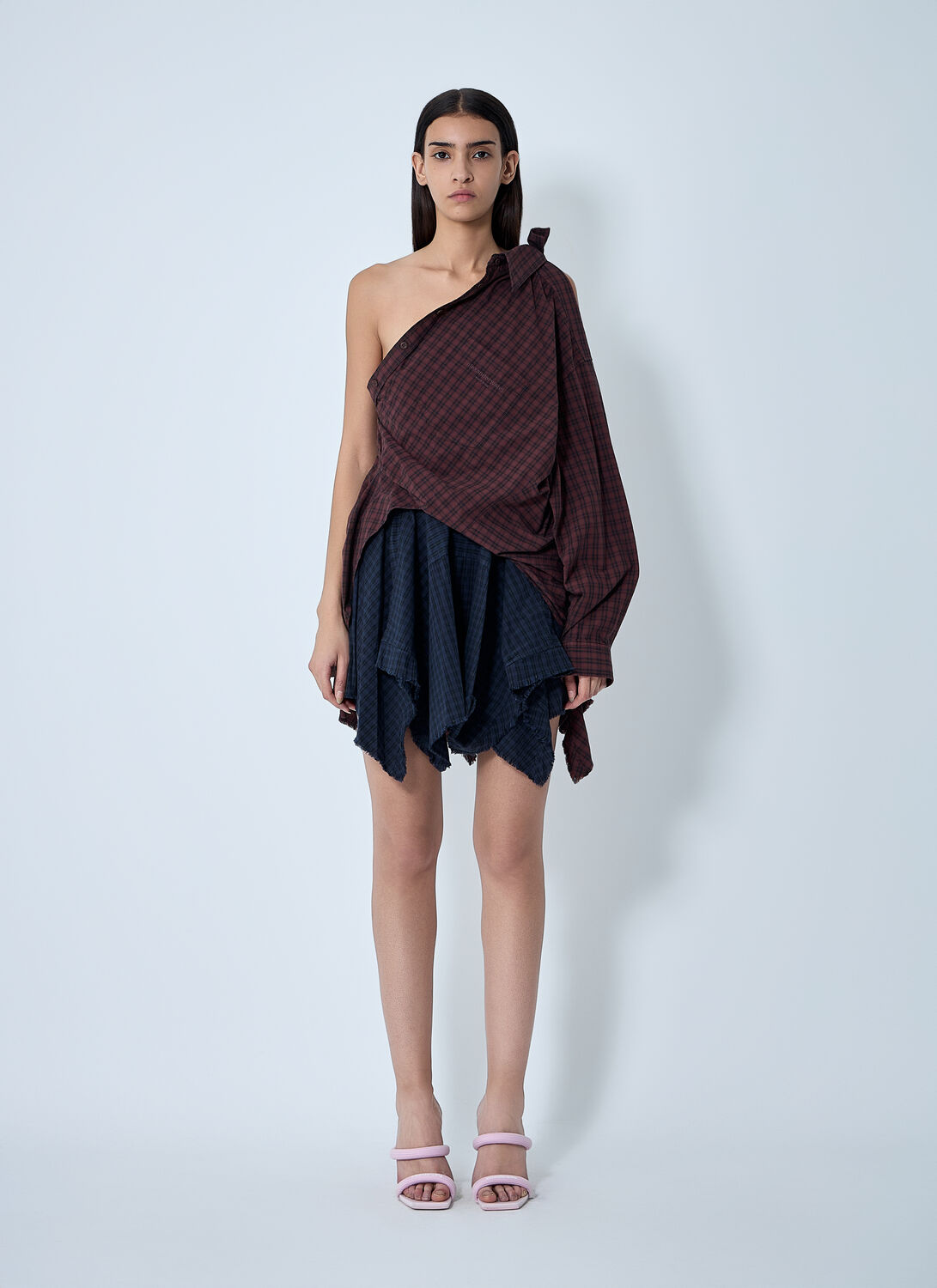 Alexander Wang Distressed Button-down Shirt In Brown