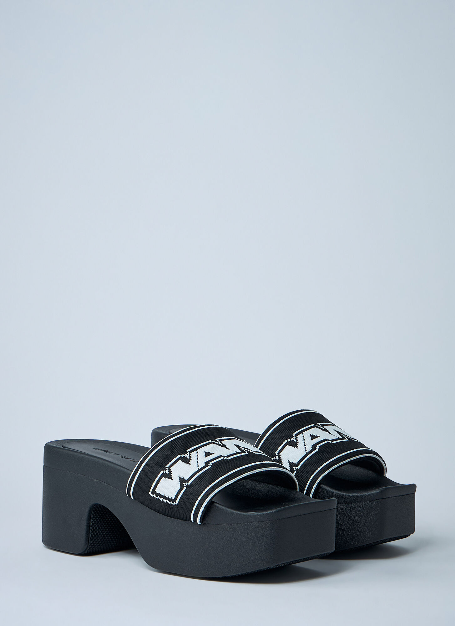  Alexander Wang Alexander Wang Logo Motif Platform Slides - Frau Slides Black Eu - 36 