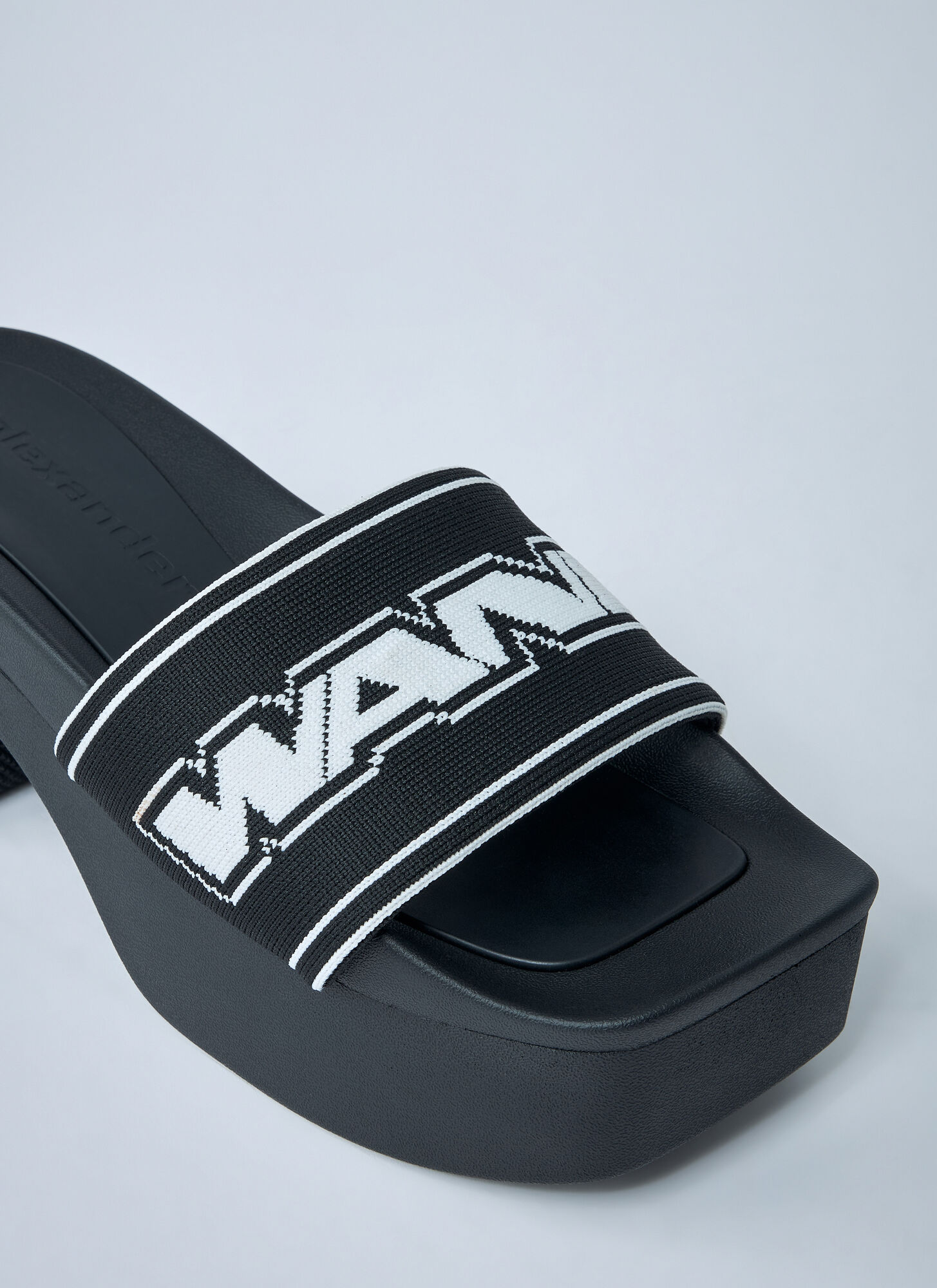  Alexander Wang Alexander Wang Logo Motif Platform Slides - Frau Slides Black Eu - 36 