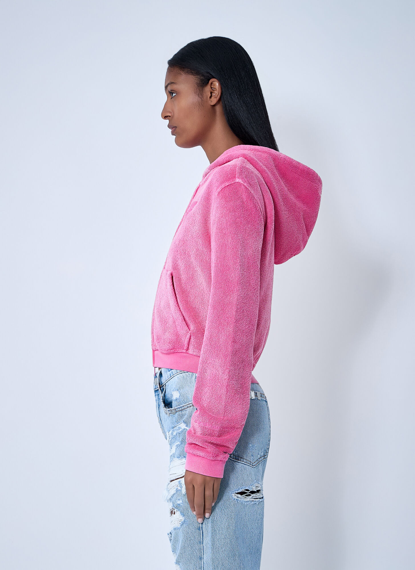  Alexander Wang Alexander Wang Logo Motif Zip-up Sweatshirt - Frau Sweatshirts White S 