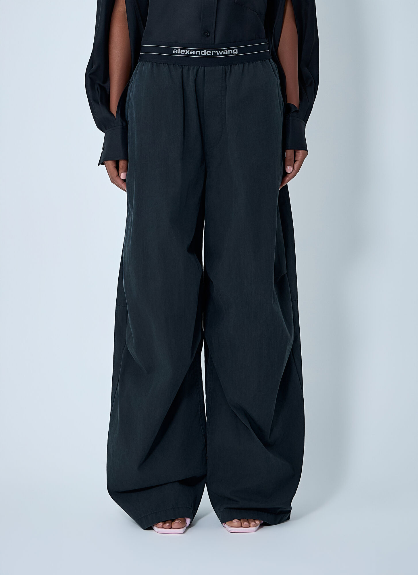 Alexander Wang Women Logo Motif Elasticated Pants In Blue