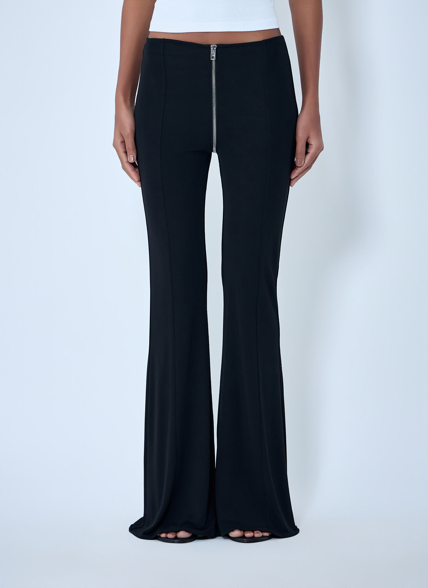 Alexander Wang Donna Nero - High-Rise Flared Pants, Size: L
