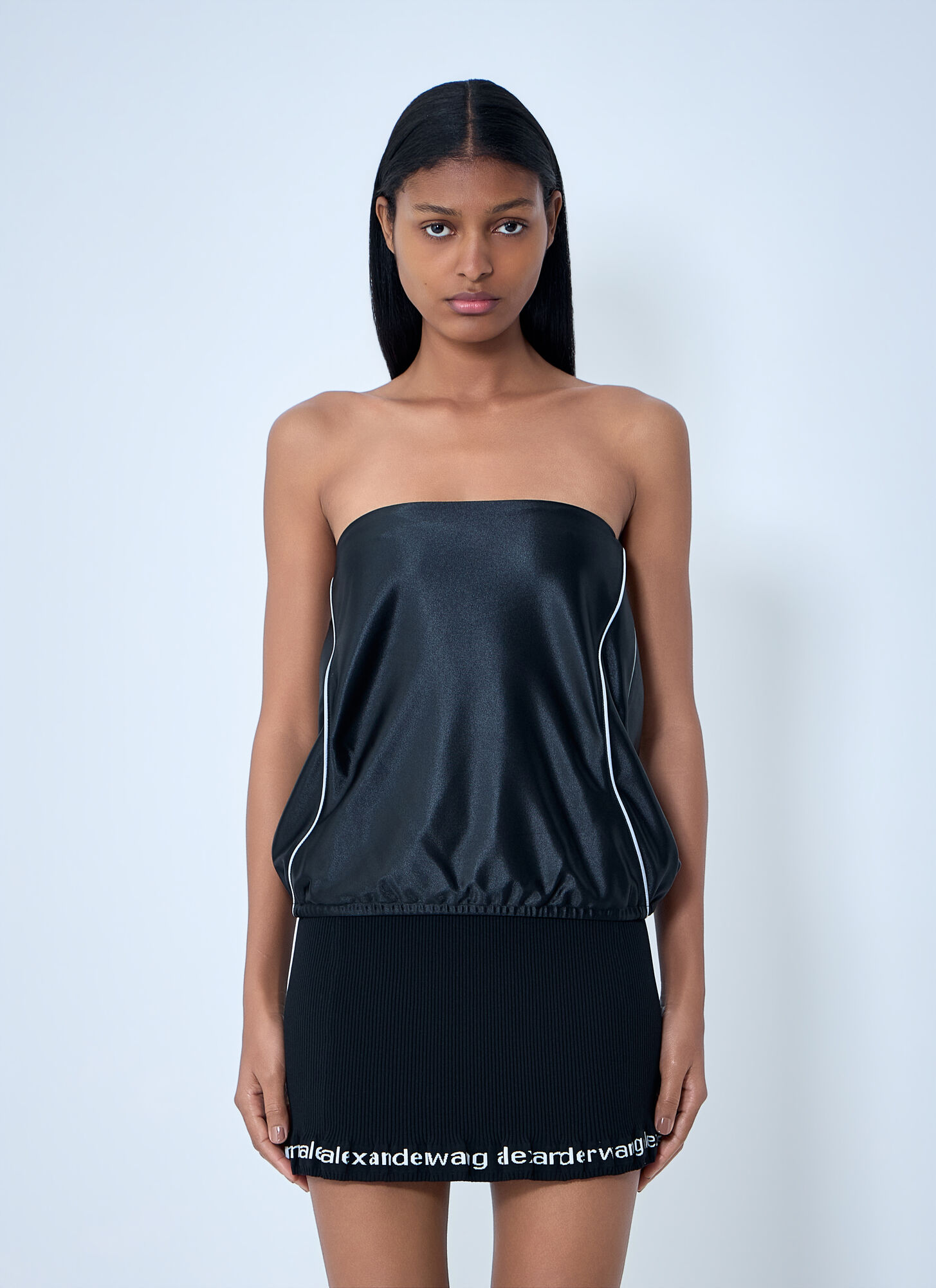 Alexander Wang Strapless Satin Top - Woman Tops Black Us - 10