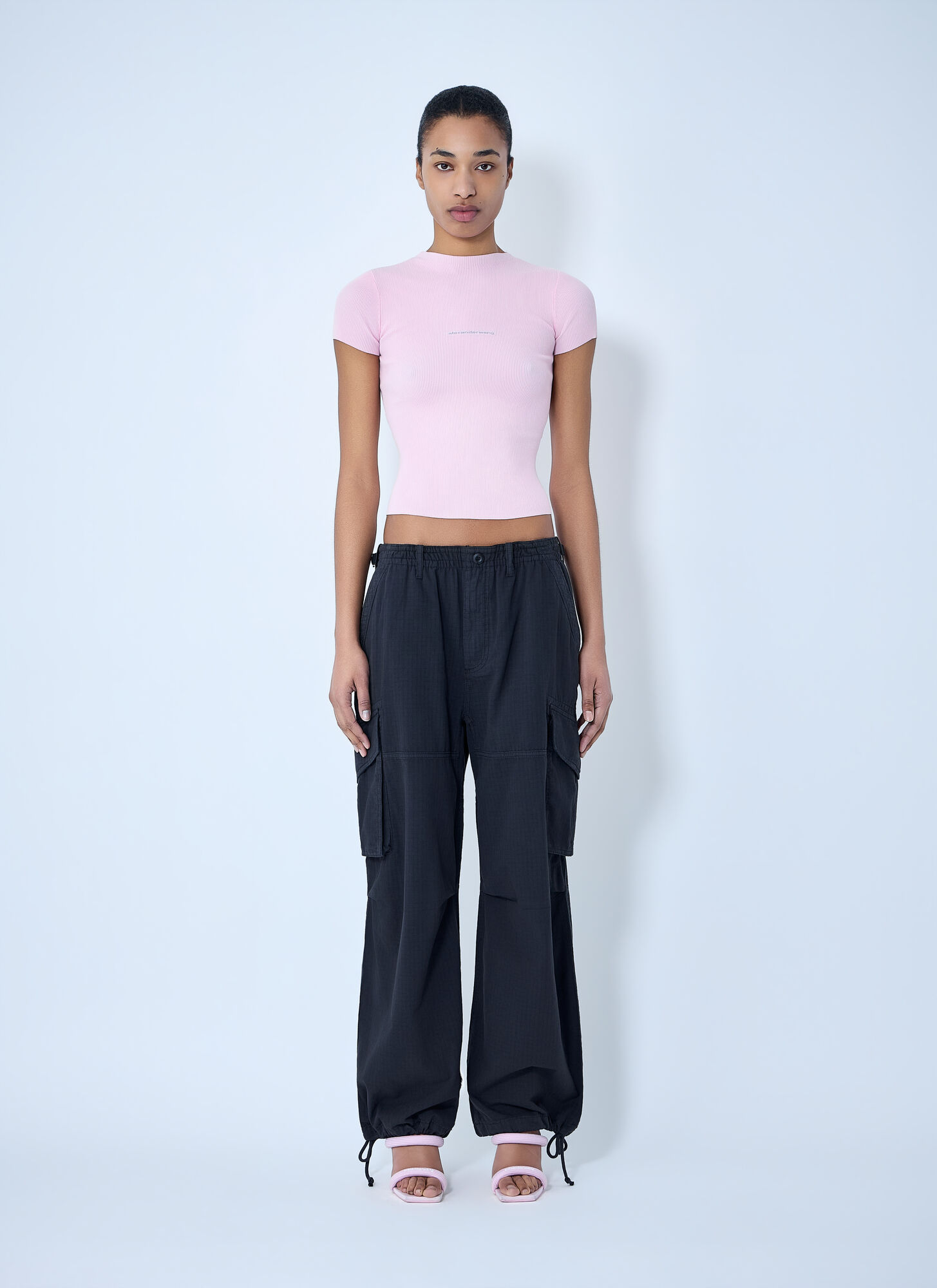  Alexander Wang Alexander Wang Drawstring Cargo Trousers - Frau Hosen Black S 