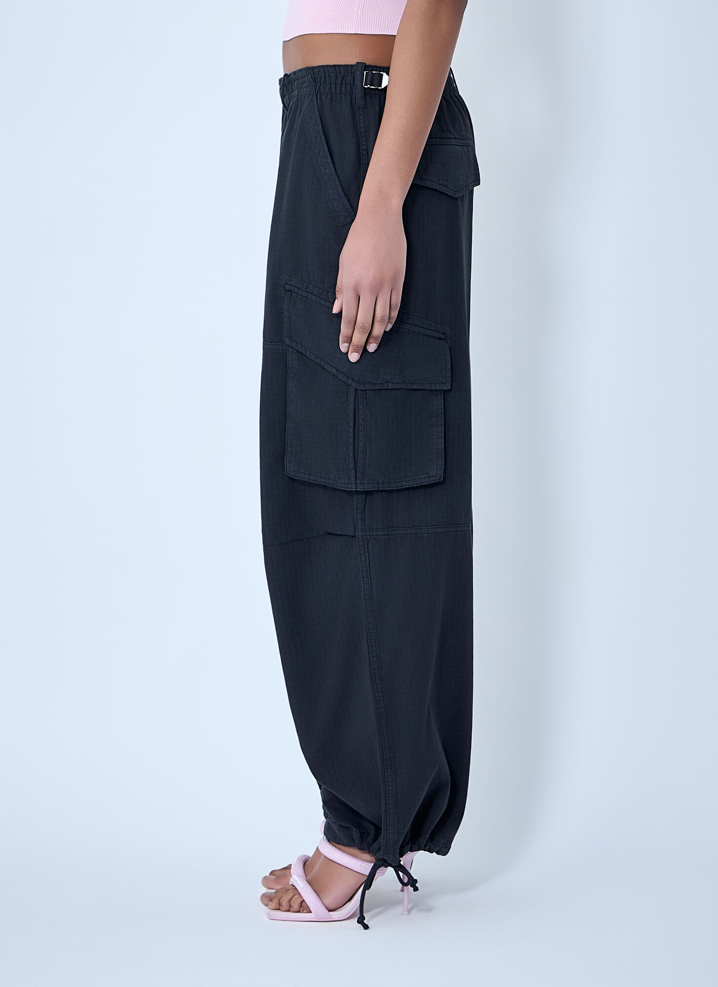  Alexander Wang Alexander Wang Drawstring Cargo Trousers - Frau Hosen Black S 