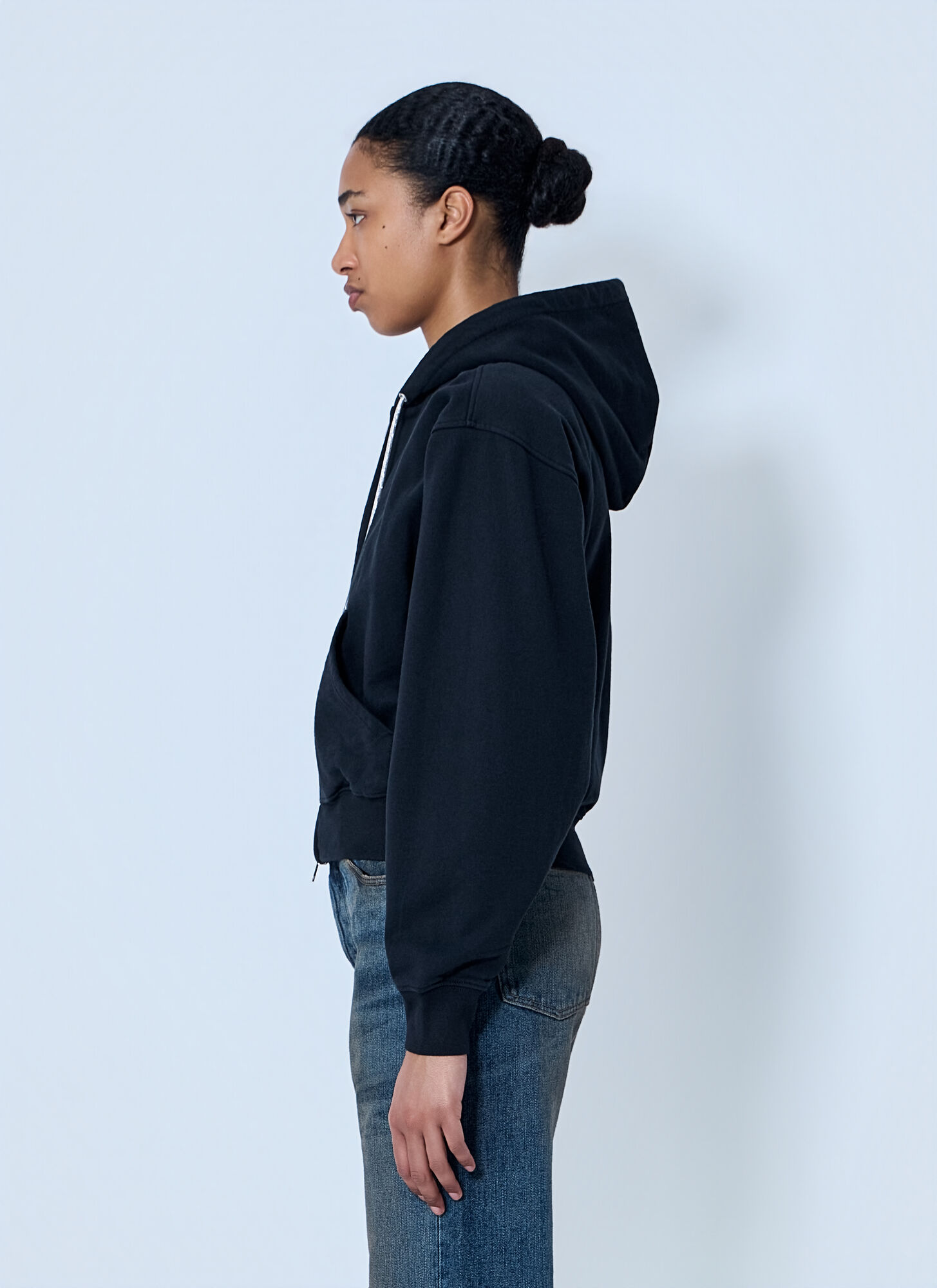  Alexander Wang Alexander Wang Zip-front Hooded Sweatshirt - Frau Sweatshirts Black Xs 