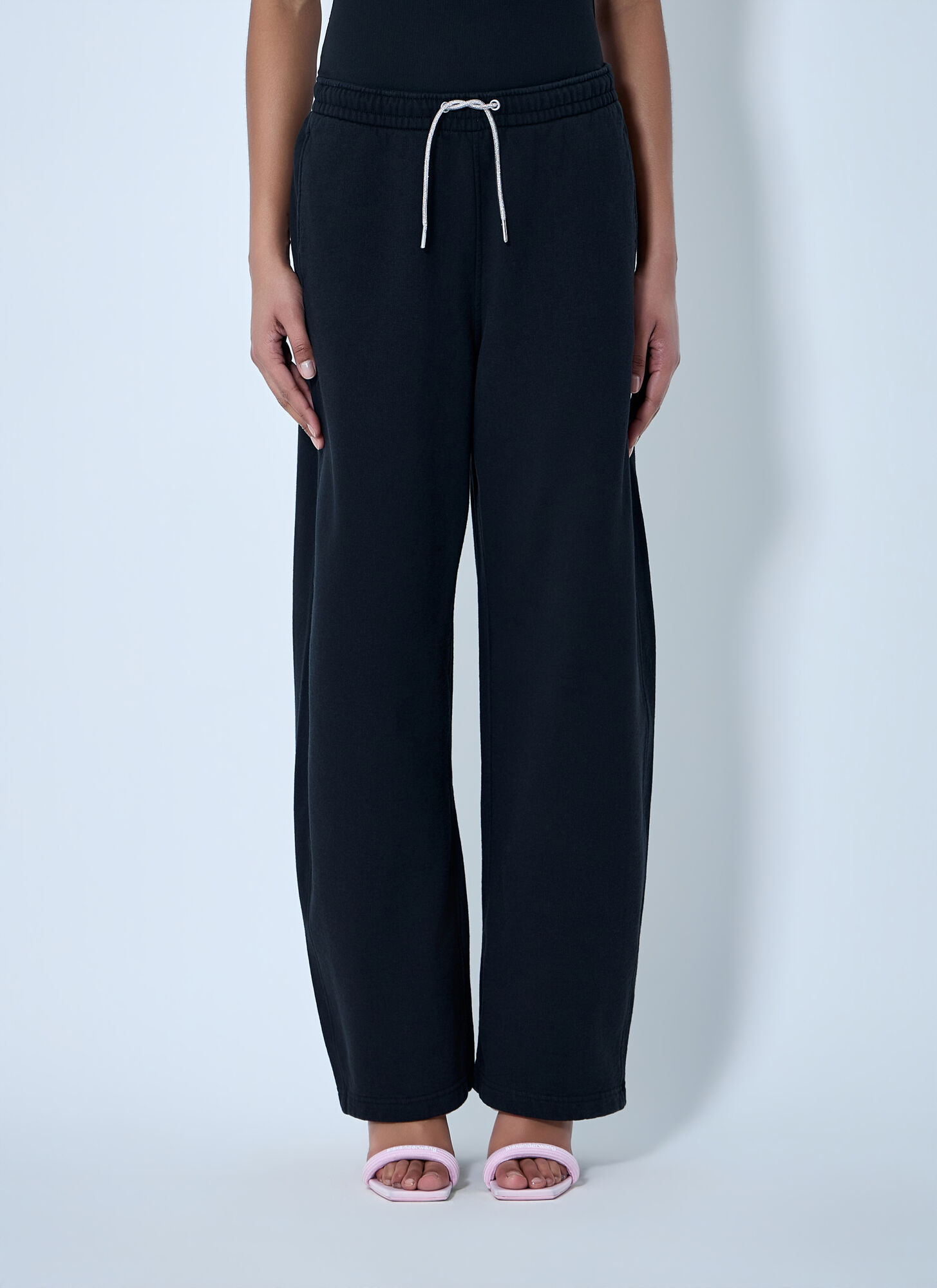Alexander Wang Elasticated Waist Drawstring Trousers - Woman Track Pants Black M - Immagine 1