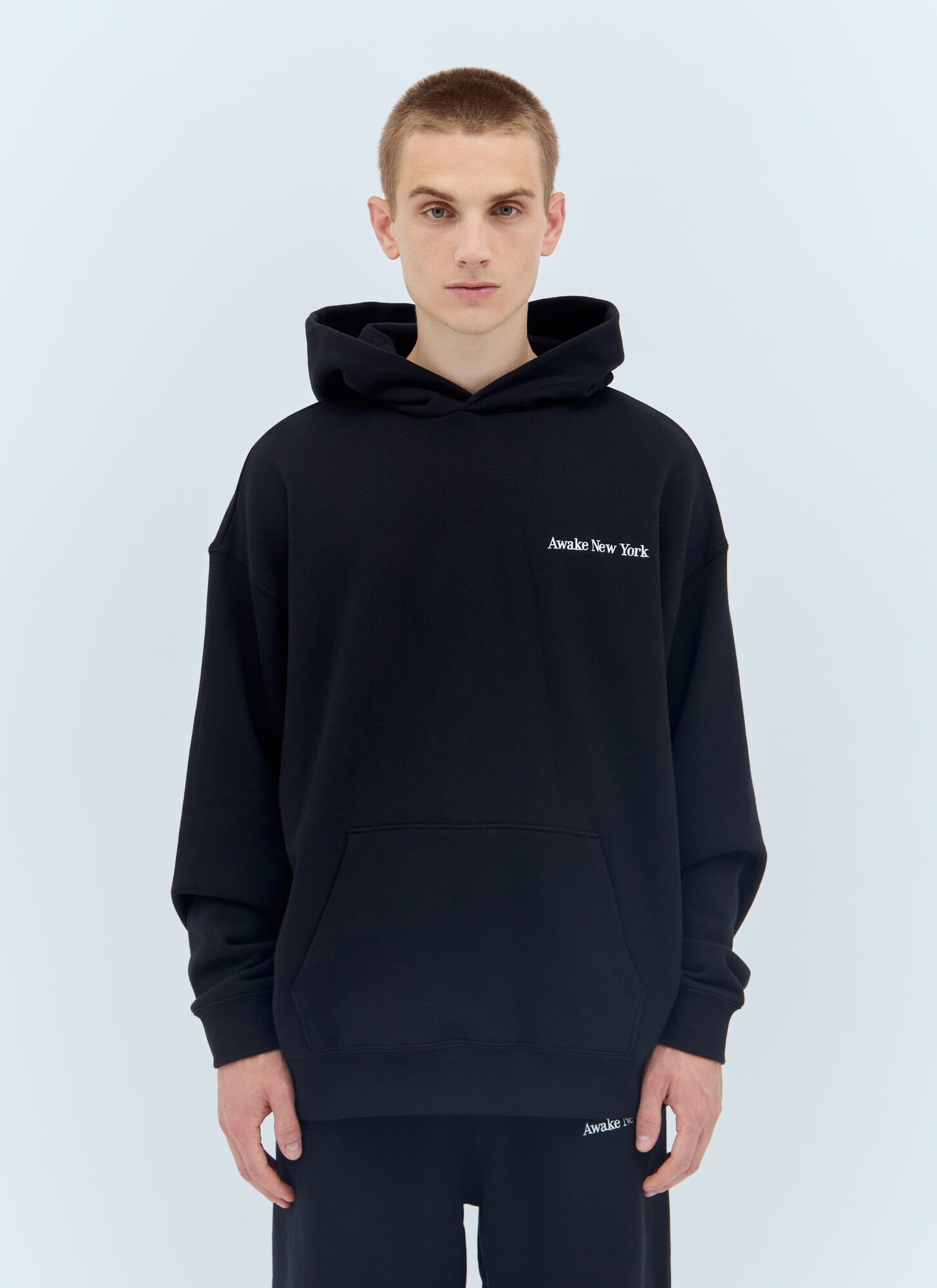 Shop Awake Ny Serif Hooded Sweatshirt In Black