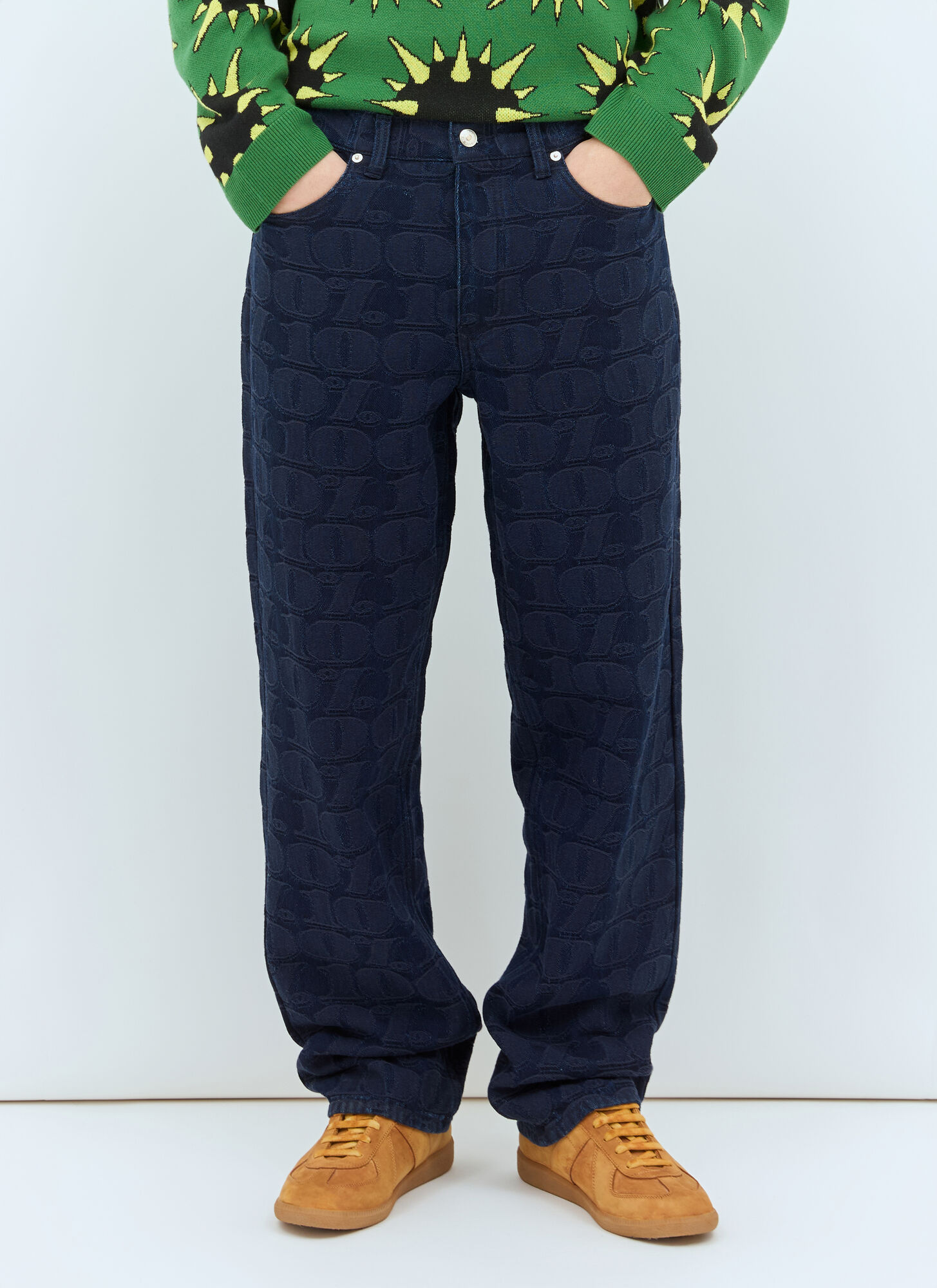 Awake Ny Men's Navy Jacquard Jeans - Man Jeans L