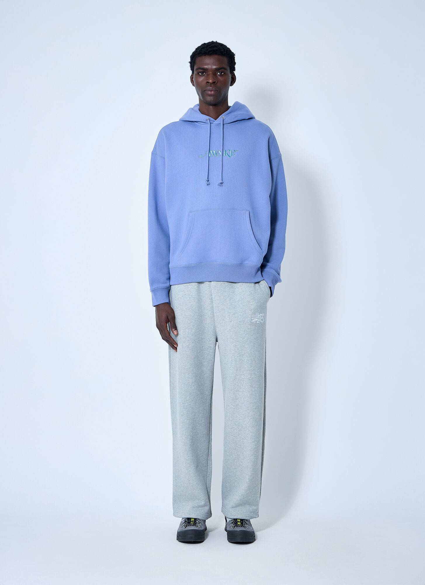  Awake Ny Awake Ny Logo Motif Hooded Sweatshirt - Mann Sweatshirts Blue M 