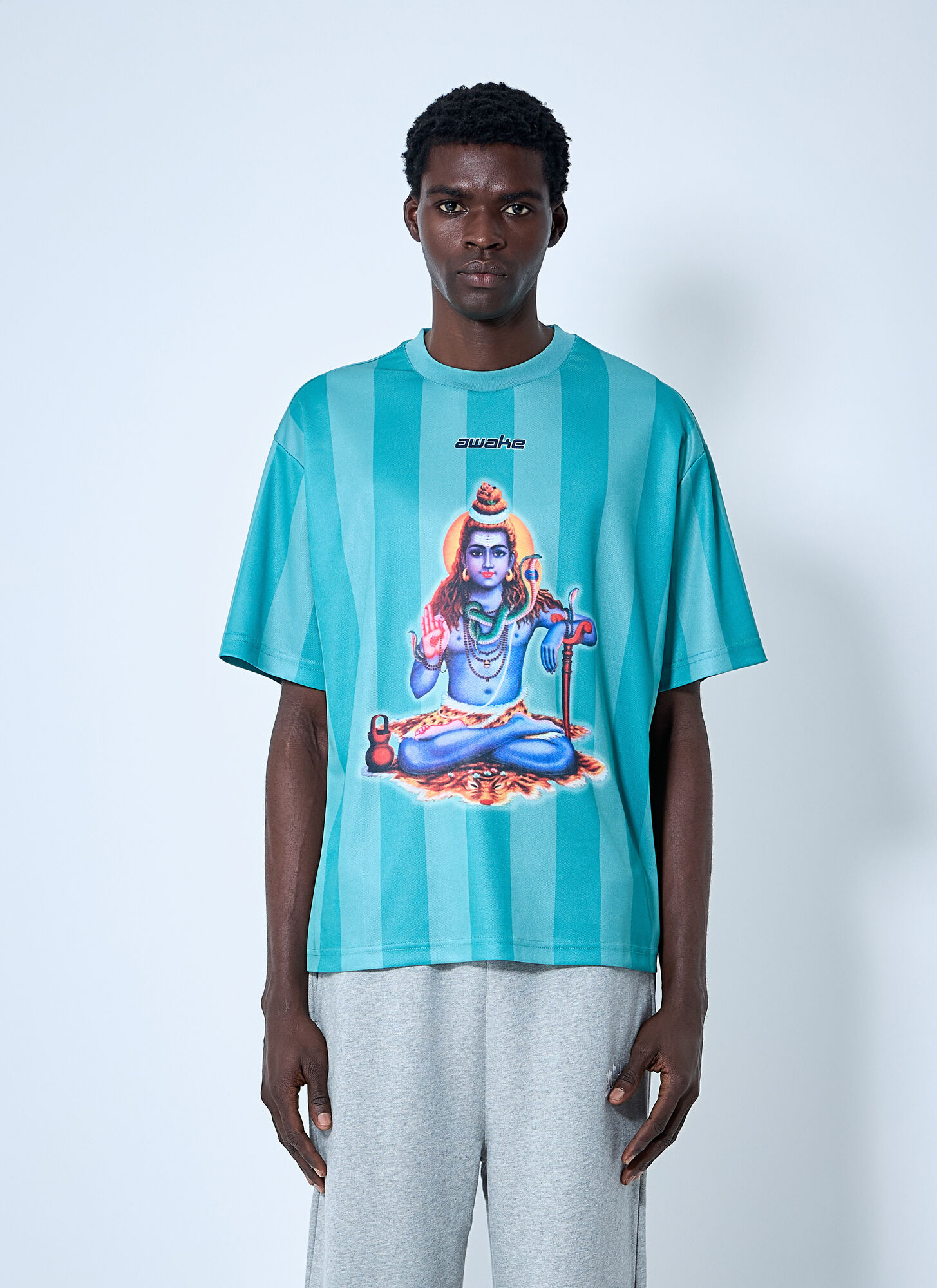 Awake Ny Uomo Verde - Logo Motif T-Shirt, Size: M - Immagine 1